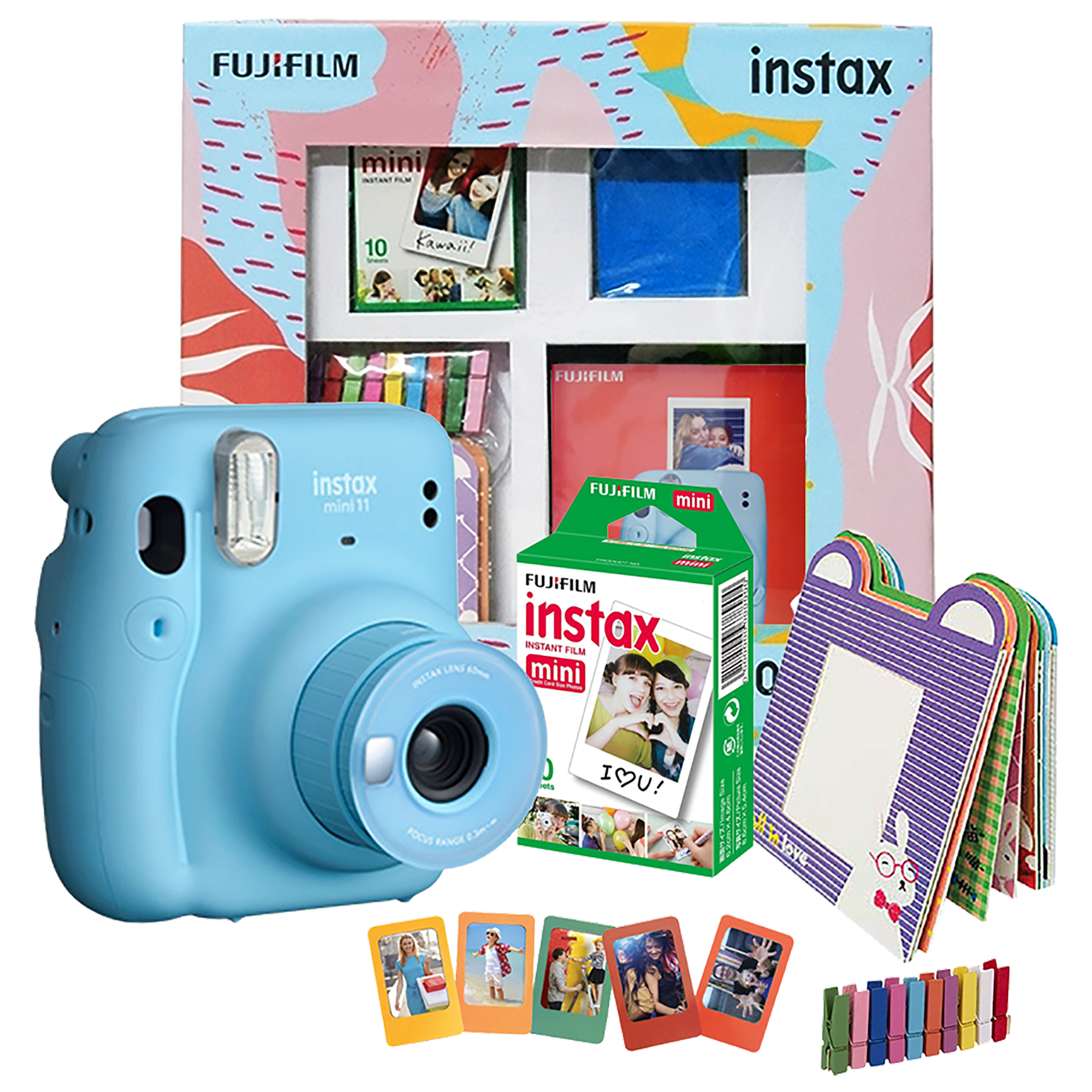 Fujifilm Instax Mini 11 Instant Camera Delight Box (Standard Shooting Mode, IC0195, Sky Blue)_1