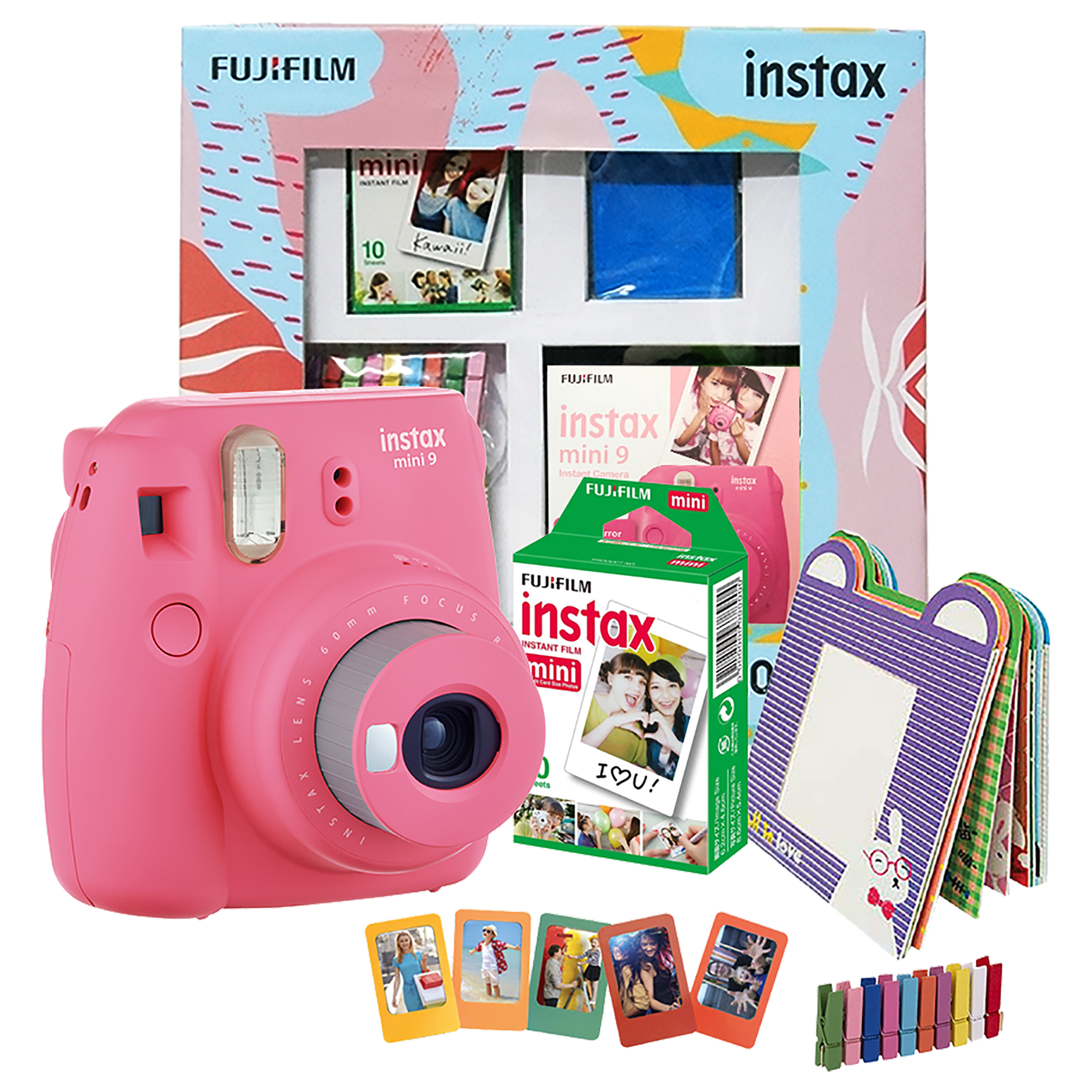Fujifilm Instax Mini 9 Instant Camera Delight Box (Standard Shooting Mode, IC0195, Flamingo Pink)_1