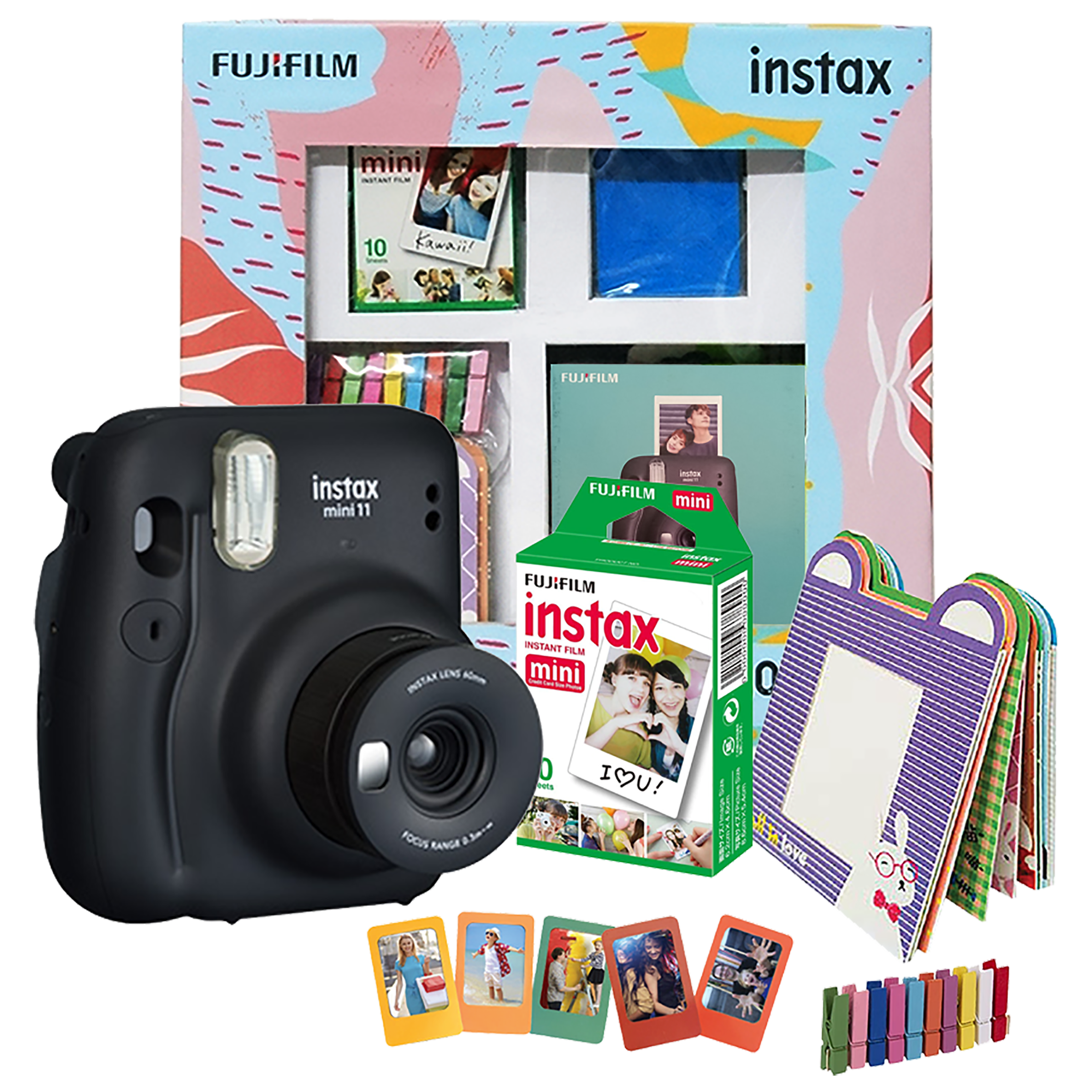 Fujifilm Instax Mini 11 Instant Camera Delight Box (Standard Shooting Mode, IC0195, Charcoal Gray)_1