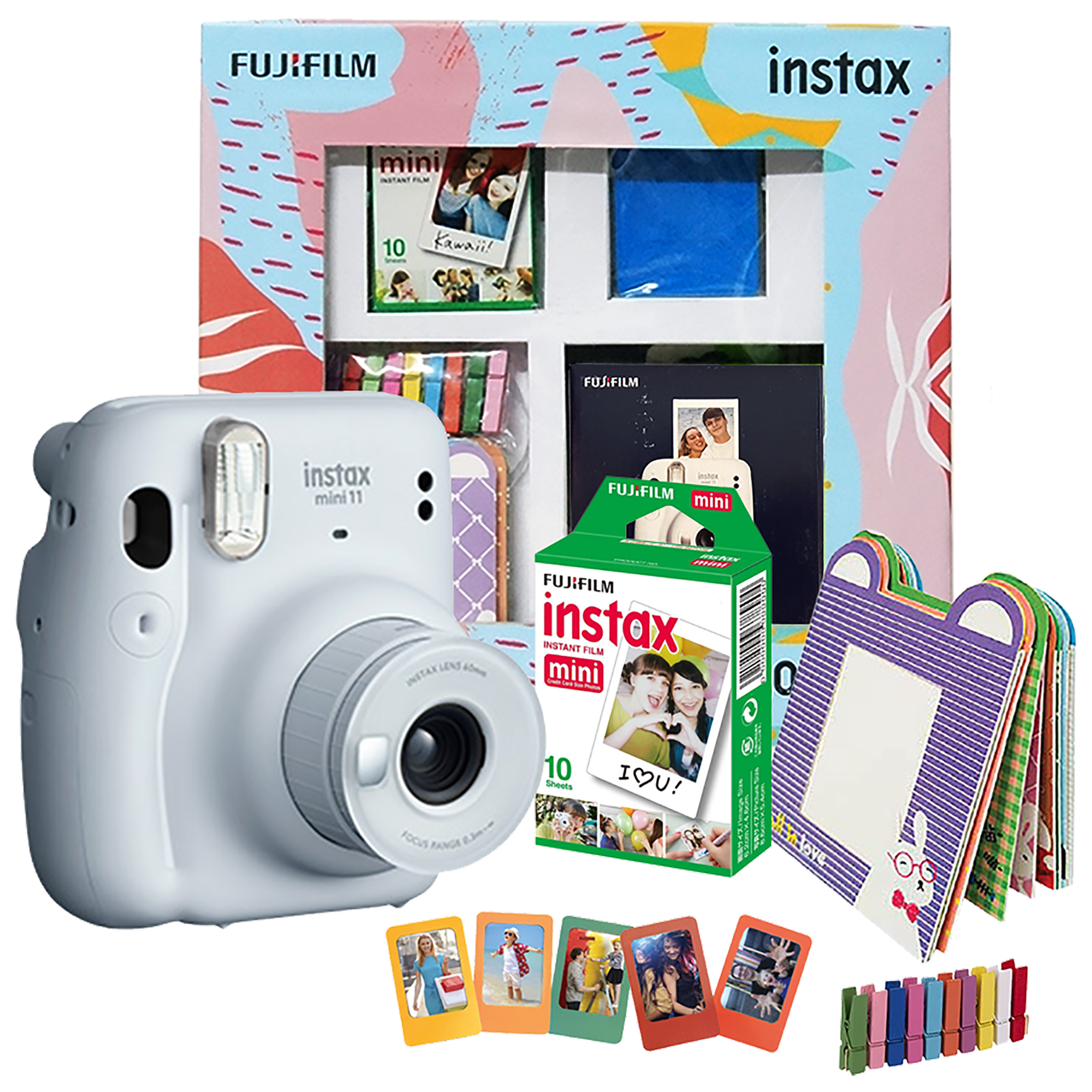 Fujifilm Instax Mini 11 Instant Camera Delight Box (Standard Shooting Mode, IC0195, Ice White)_1