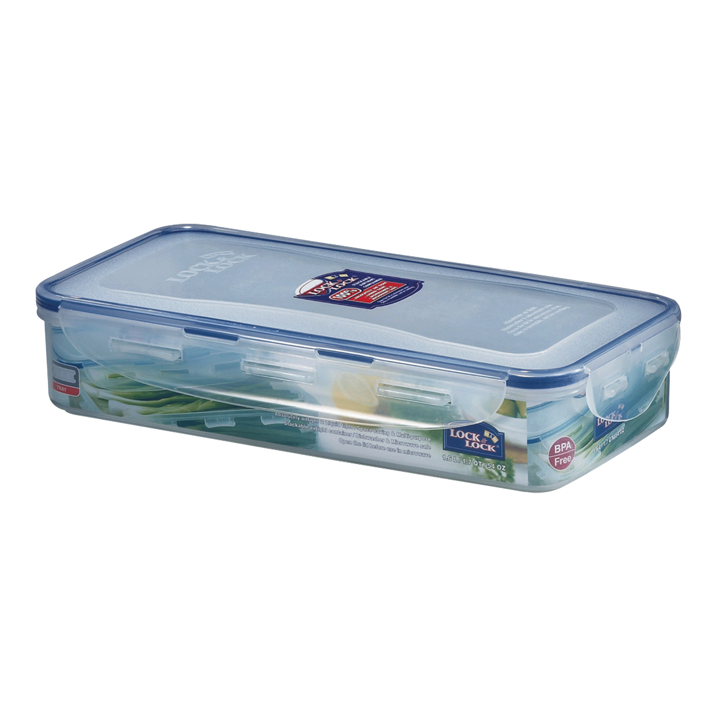 

Lock & Lock 1.6 Litres Rectangular Plastic Storage Container (Tray Inclusive, HPL847, Transparent), No color