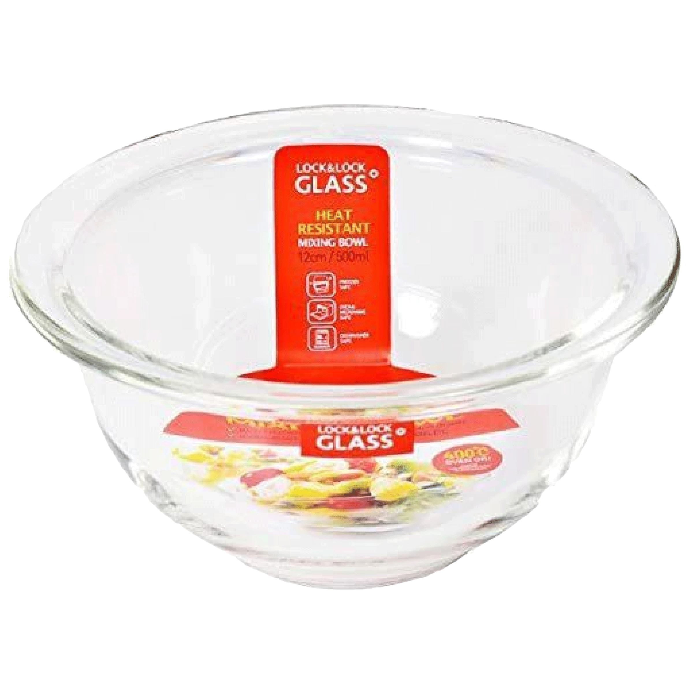 

Lock & Lock 500 ml Glass Mixing Bowl (Thermal Resistant, LLG011, Transparent), No color