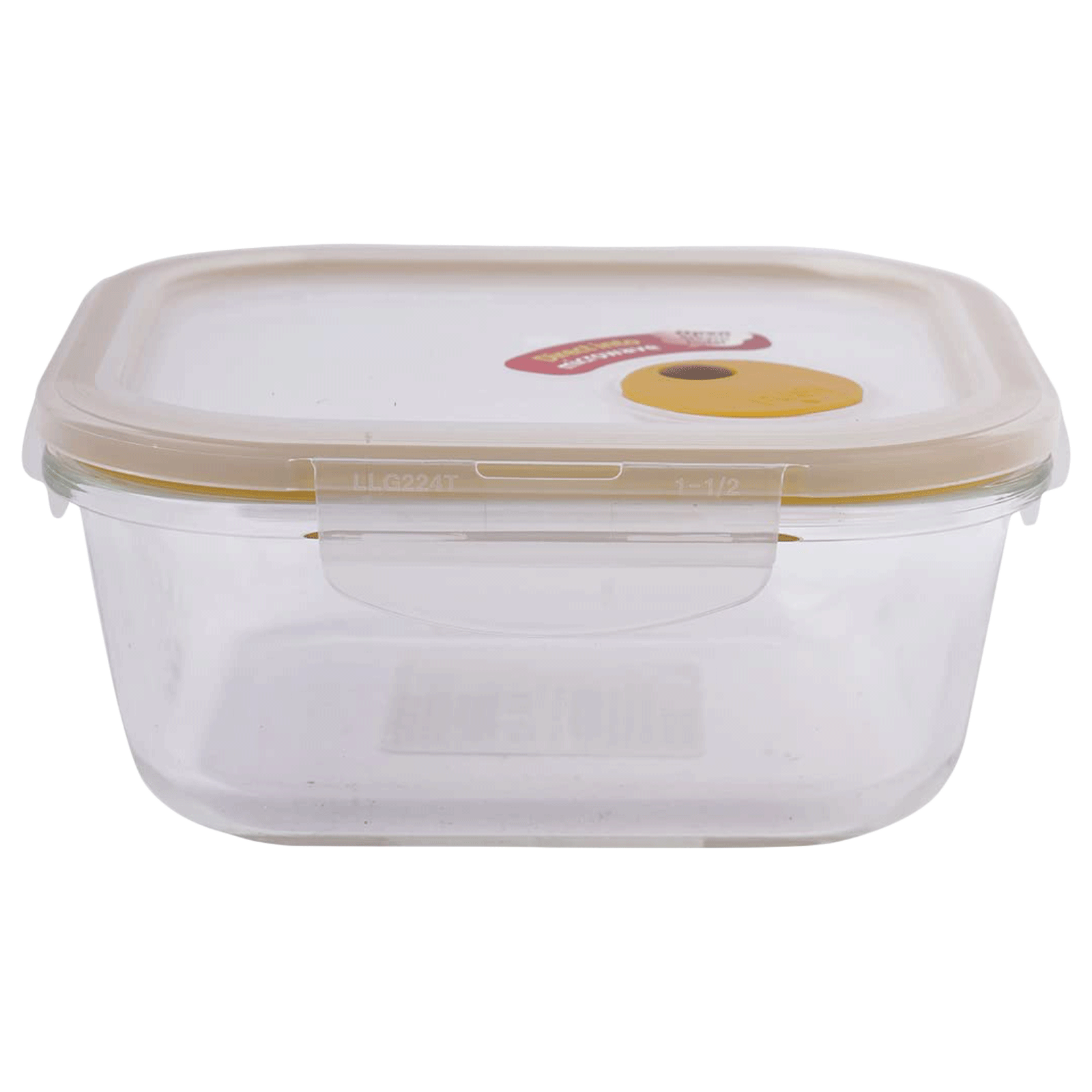 Lock & Lock Ovenglass 750 ml Square Glass Storage Container (Steam Hole, LLG224T, Transparent)_1