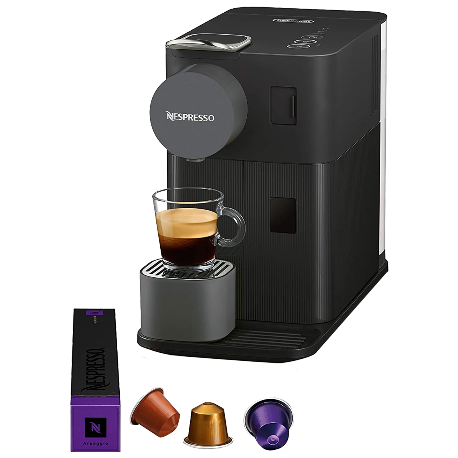 Nespresso De'Longhi Lattissima One Semi-Automatic Coffee Maker (Makes Cappuccino/Latte/Macchiato, 25 Sec Heat-up Time, EN500, Black)_1