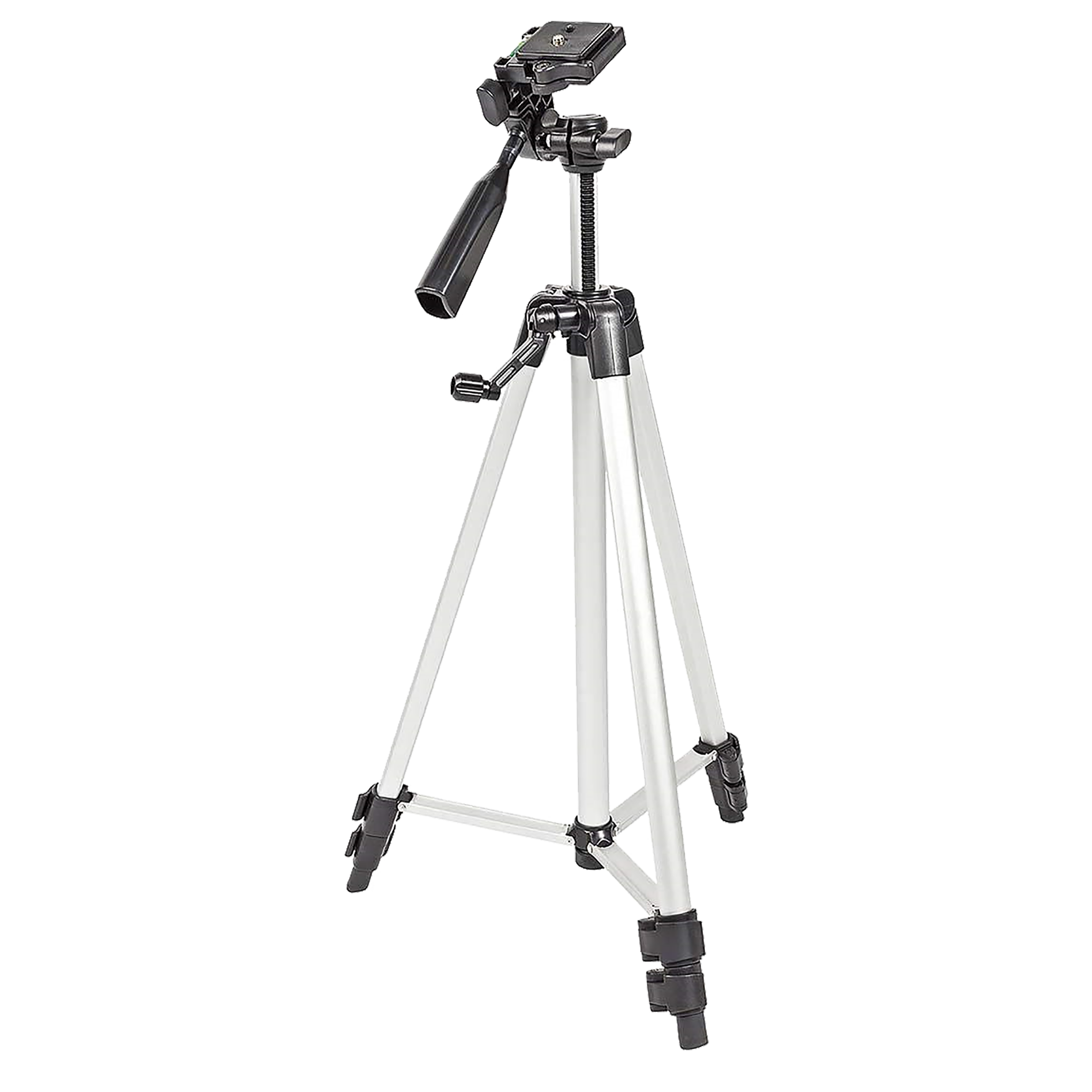 Nedis Adjustable 134cm Tripod For Point, Shoot Camera (Digital Camera) & Mobile Phones (Up to 3 Kg, 3-way Friction, TPOD2200GY, Silver/Black)_1