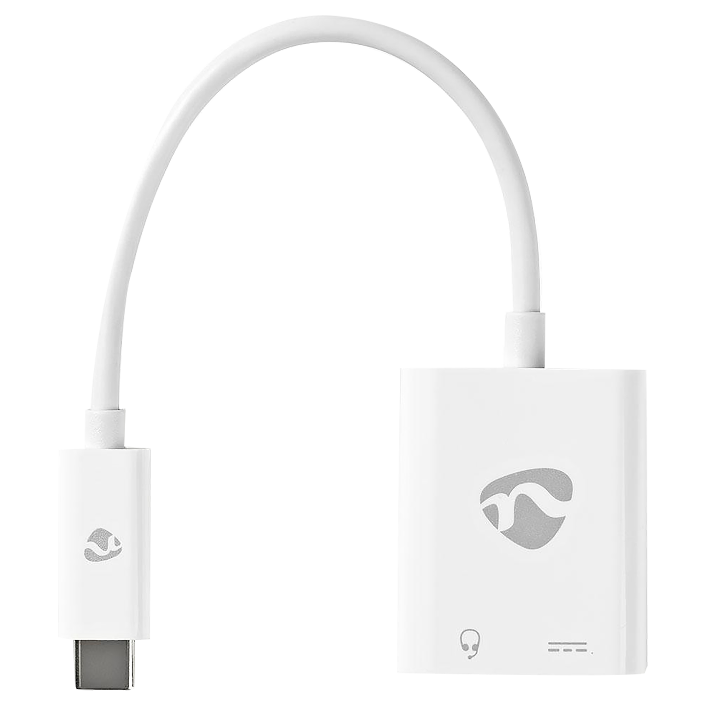 Nedis CCBP65955WT015 PVC 0.15 Meter USB 3.0 (Type-C) to 3.5mm Stereo/USB 3.0 (Type-C) Audio Adapter (Hybrid Connectivity, White)_1