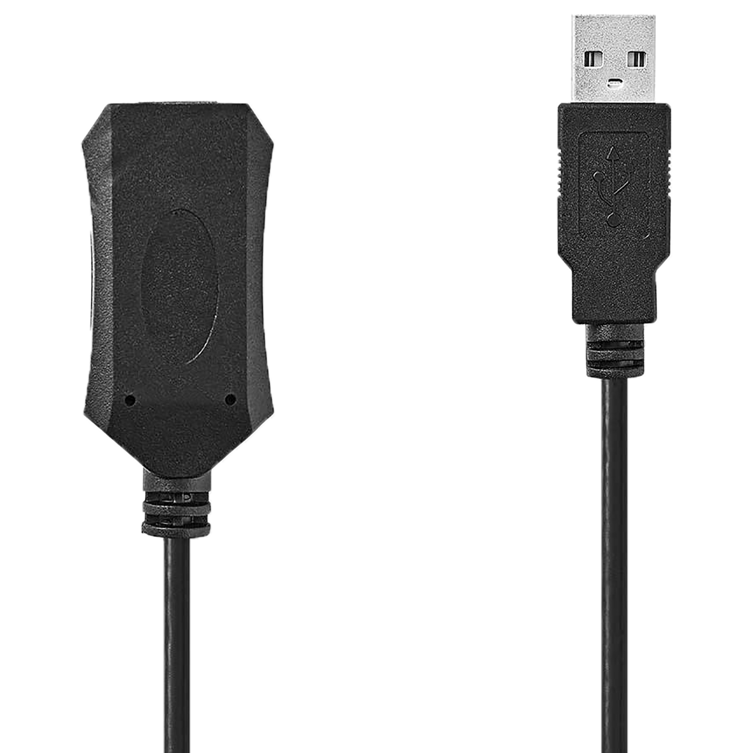 Nedis CCGP60EXTBK200 PVC 20 Meter USB 1.1 (Type-A) to USB 2.0 (Type-A) Data Transfer USB Cable (Transmits Data Over Long Distance, Black)_1
