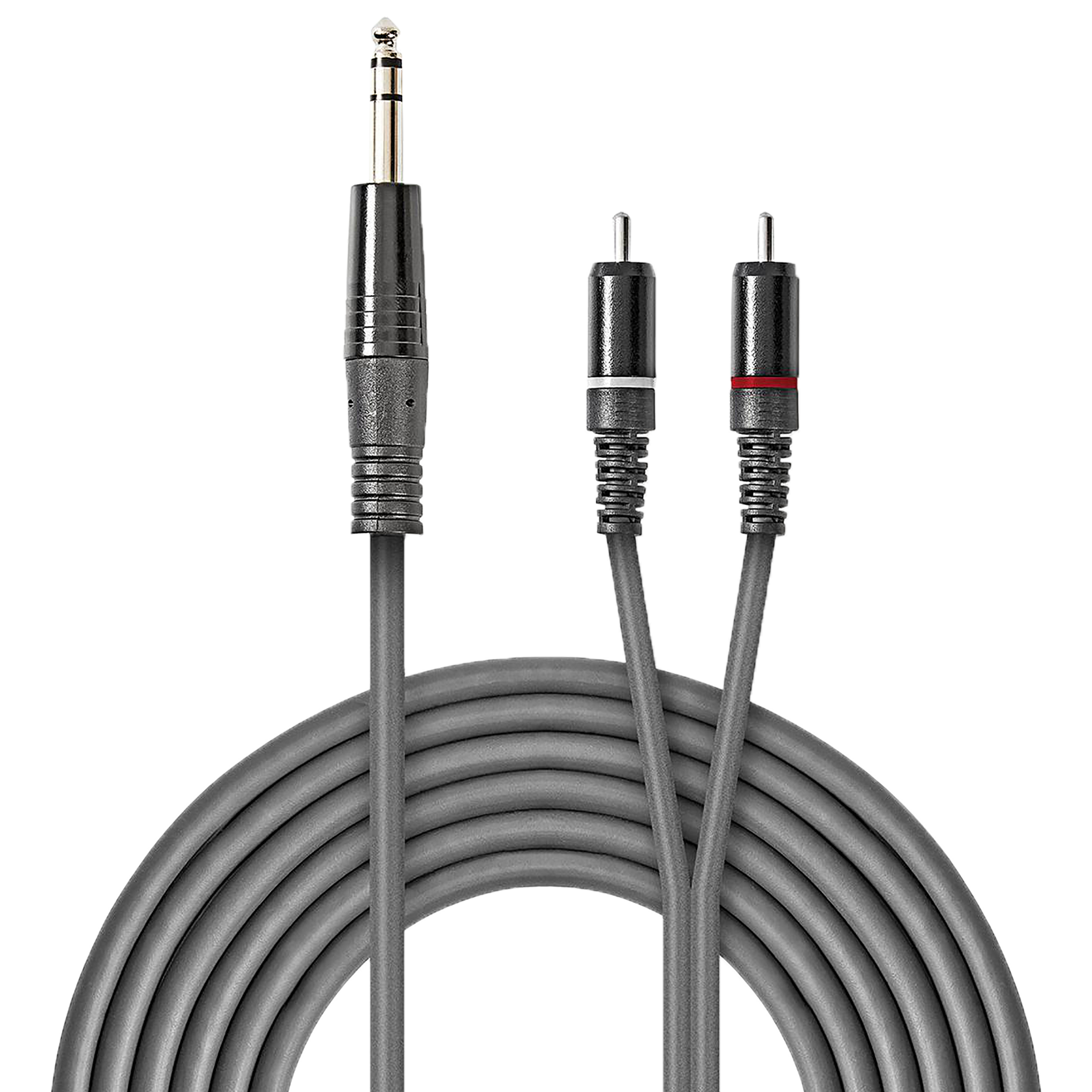 Nedis COTH23300GY15 PVC 1.5 Meter 6.35mm Stereo to 2RCA Audio Aux Cable (Suitable For Device Networking, Dark Grey)_1