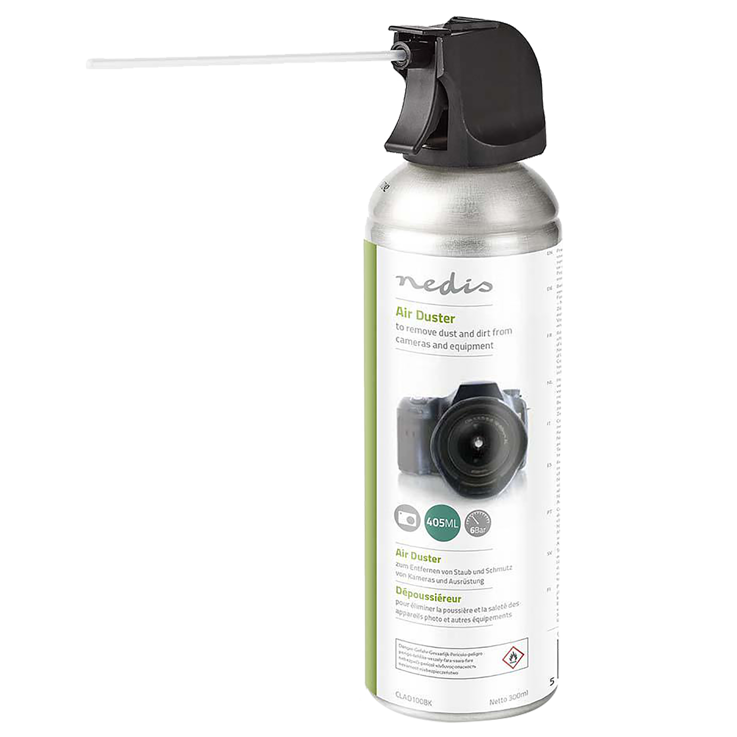 Nedis Cleaning Spray For Camera, Lens & Other Photo/Video Equipment (Deploy 6 Bar Pressure, CLAD100BK, White)_1