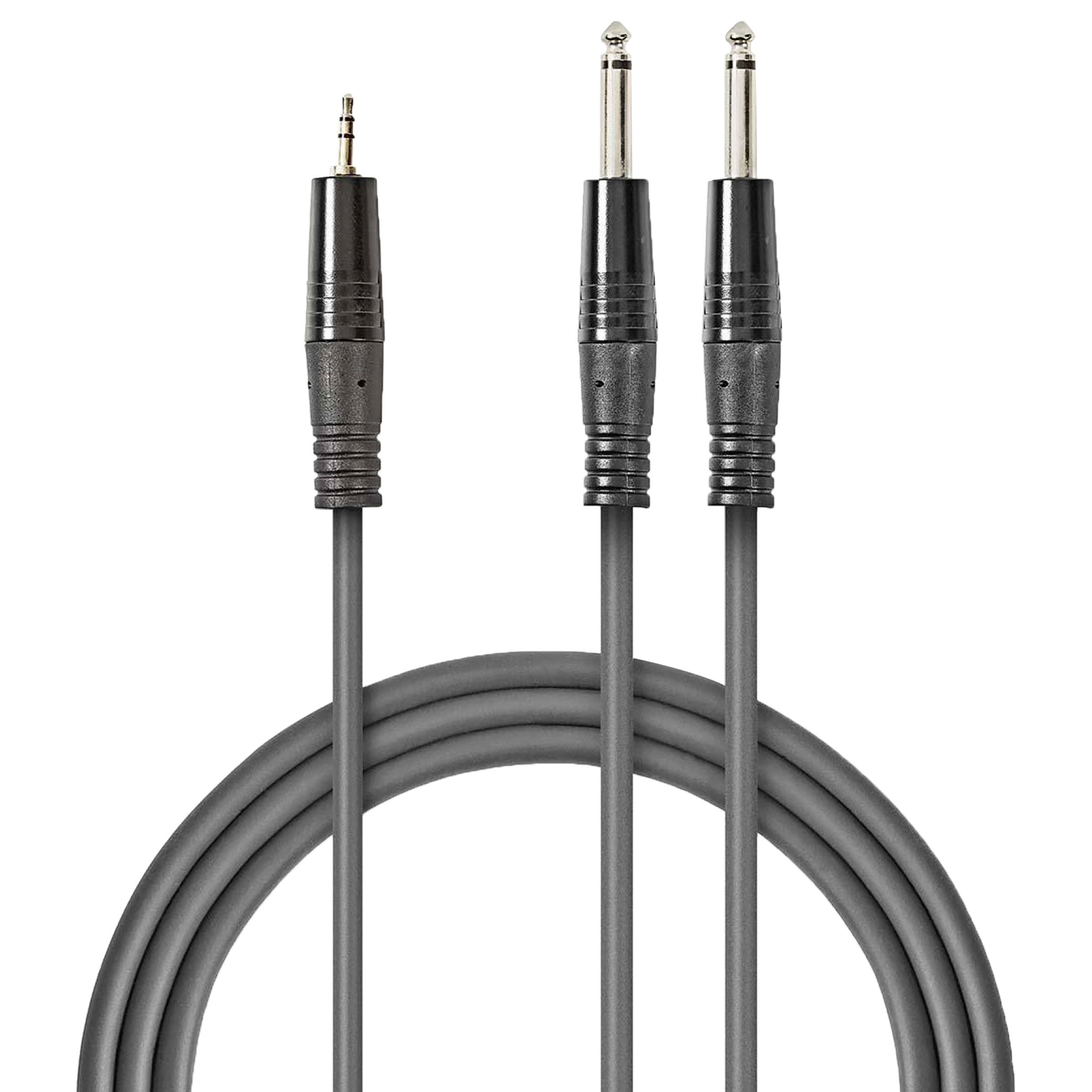 Nedis COTH23200GY15 PVC 1.5 Meter 6.35mm Stereo to 3.5mm Stereo Audio Aux Cable (Durable Die-Cast Zinc Connector, Dark Grey)_1