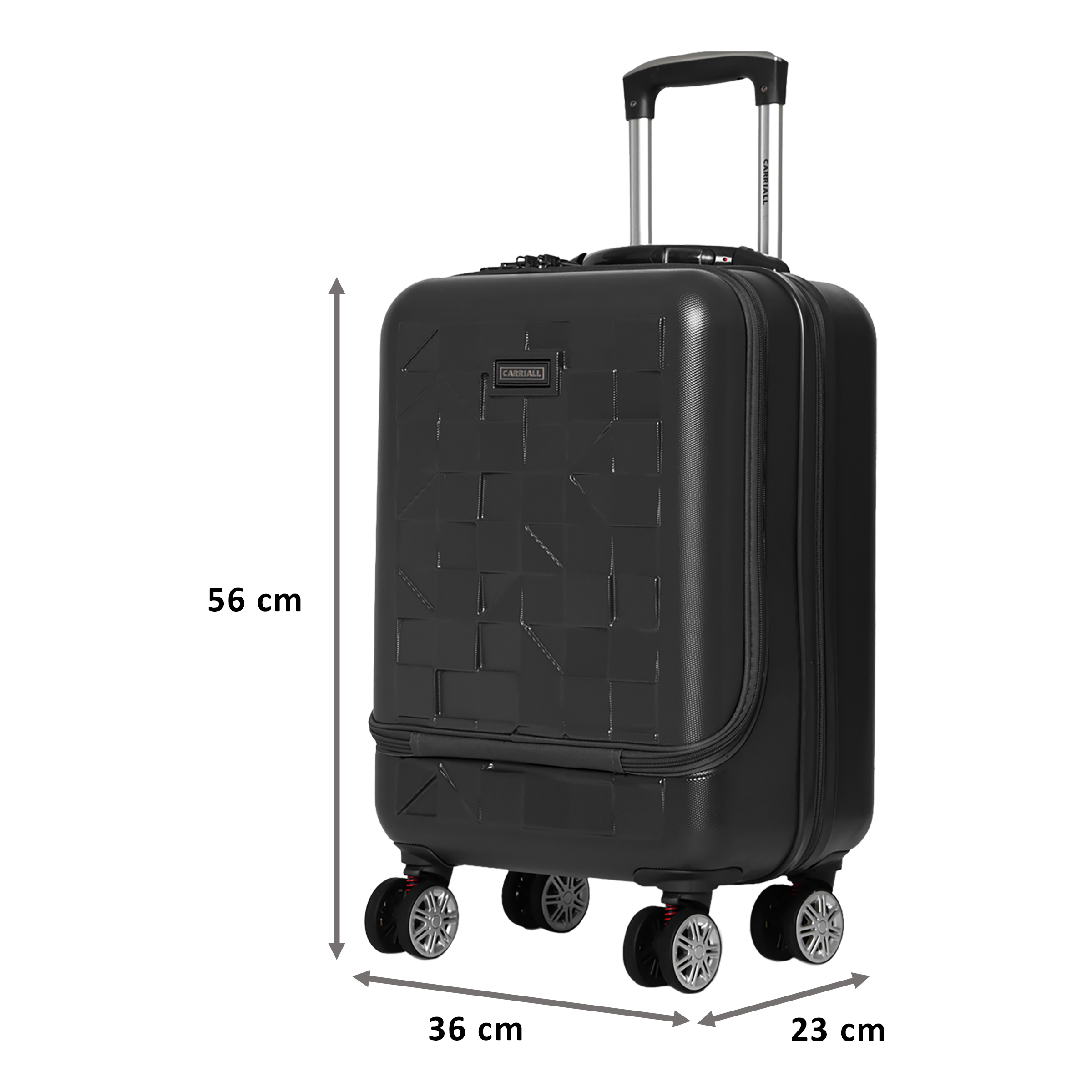 Buy Carriall Mosaic Polycarbonate Trolley Bag (Built-In Weight Scale, USB  Charging Port, CALS0002, Black) Online - Croma