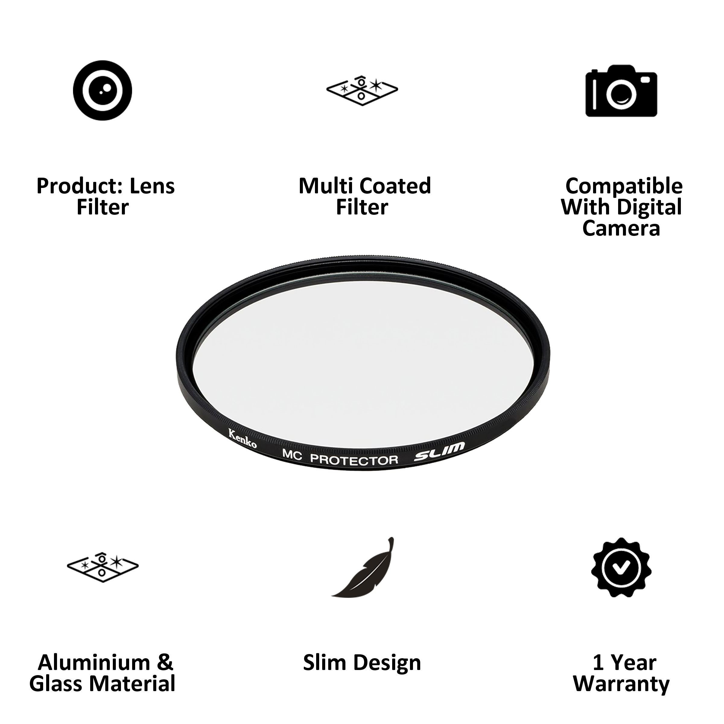 Kenko Protector 72mm Multi Coated Lens Filter (Ultra Thin, 237294, Black)_3