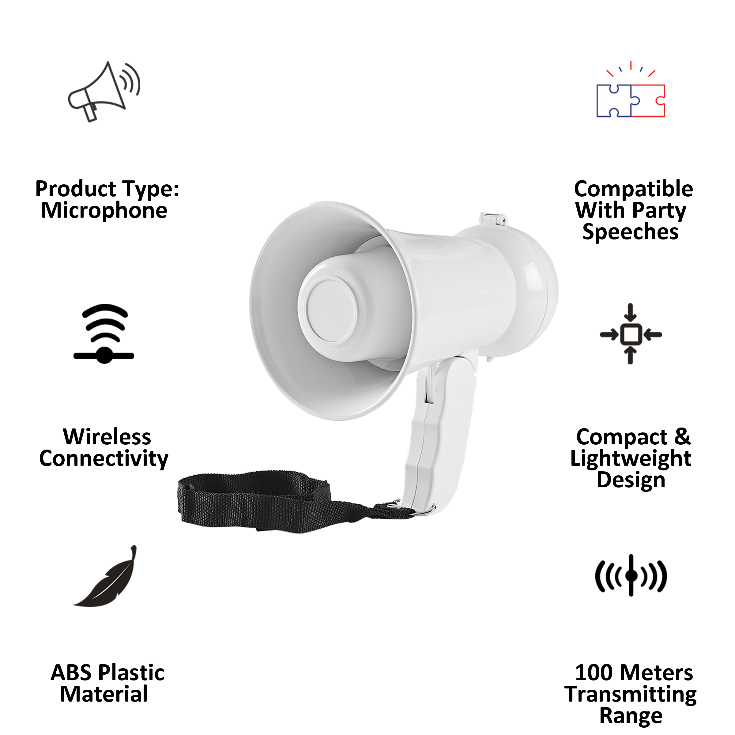 Nedis Handheld Wireless Microphone (Decorative Stickers, MEPH2020WT, White)_4