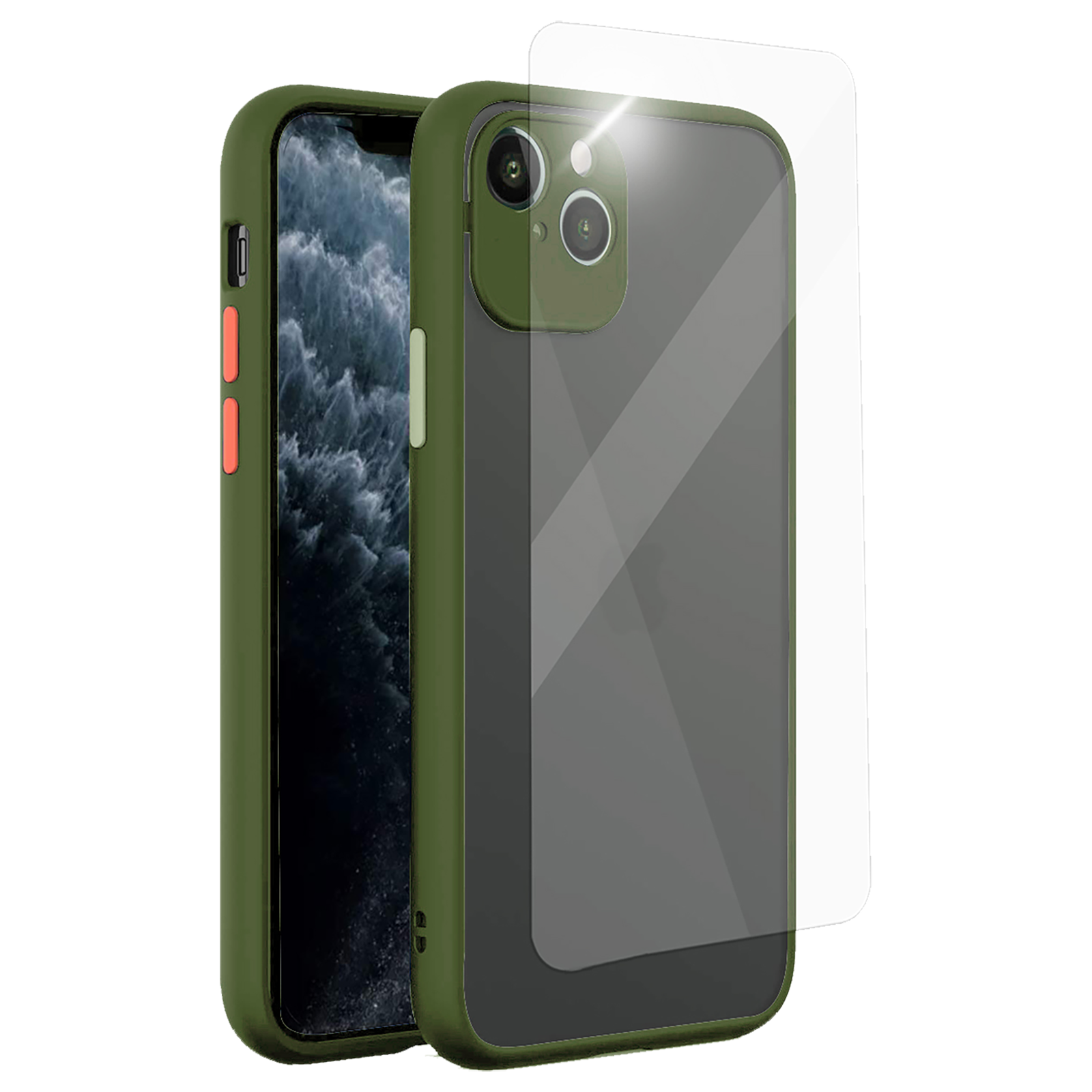 

Arrow Duplex Back Case and Screen Protector Combo For iPhone 13 (Enhanced Camera Protection, AR-1278, Light Green), No color