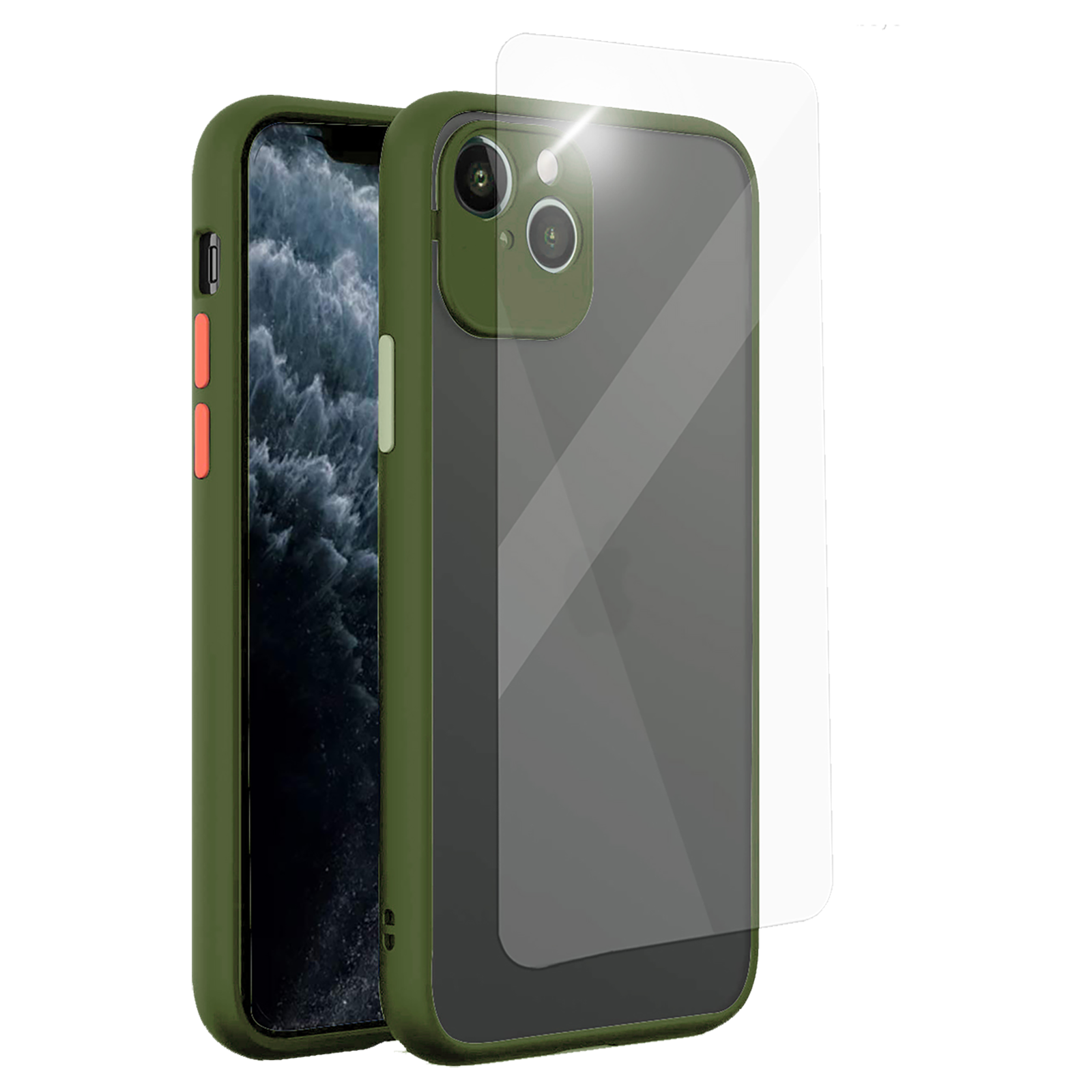 Arrow Duplex Back Case and Screen Protector Combo For iPhone 13 Mini (Enhanced Camera Protection, AR-1279, Light Green)_1