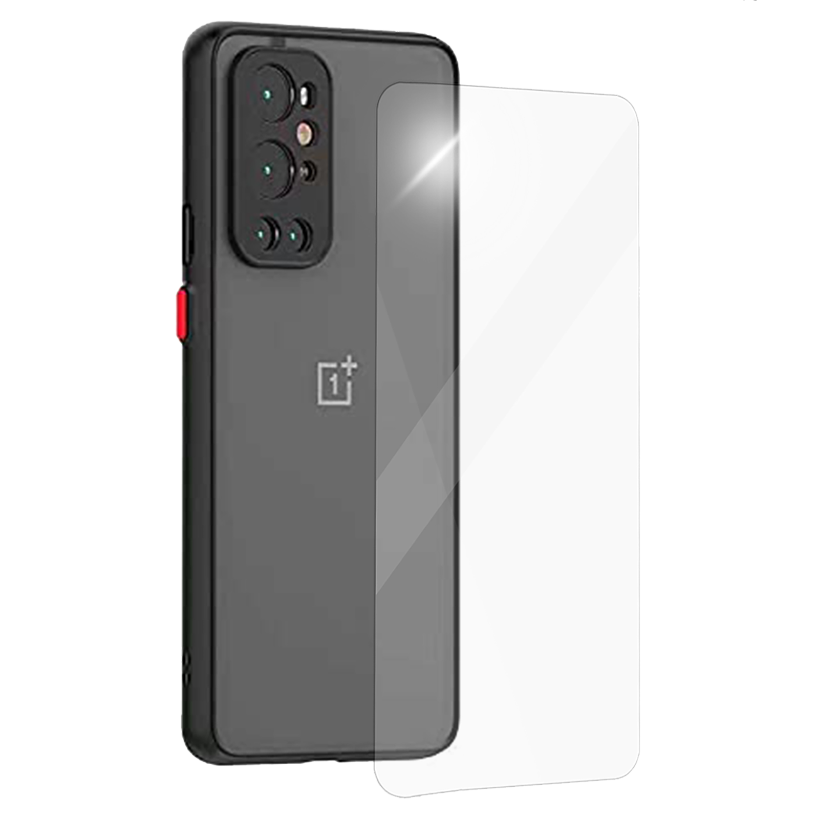 Arrow Duplex Combo Back Case and Temper Glass For OnePlus 9R (Enhanced Camera Protection, AR-1028, Black)_1