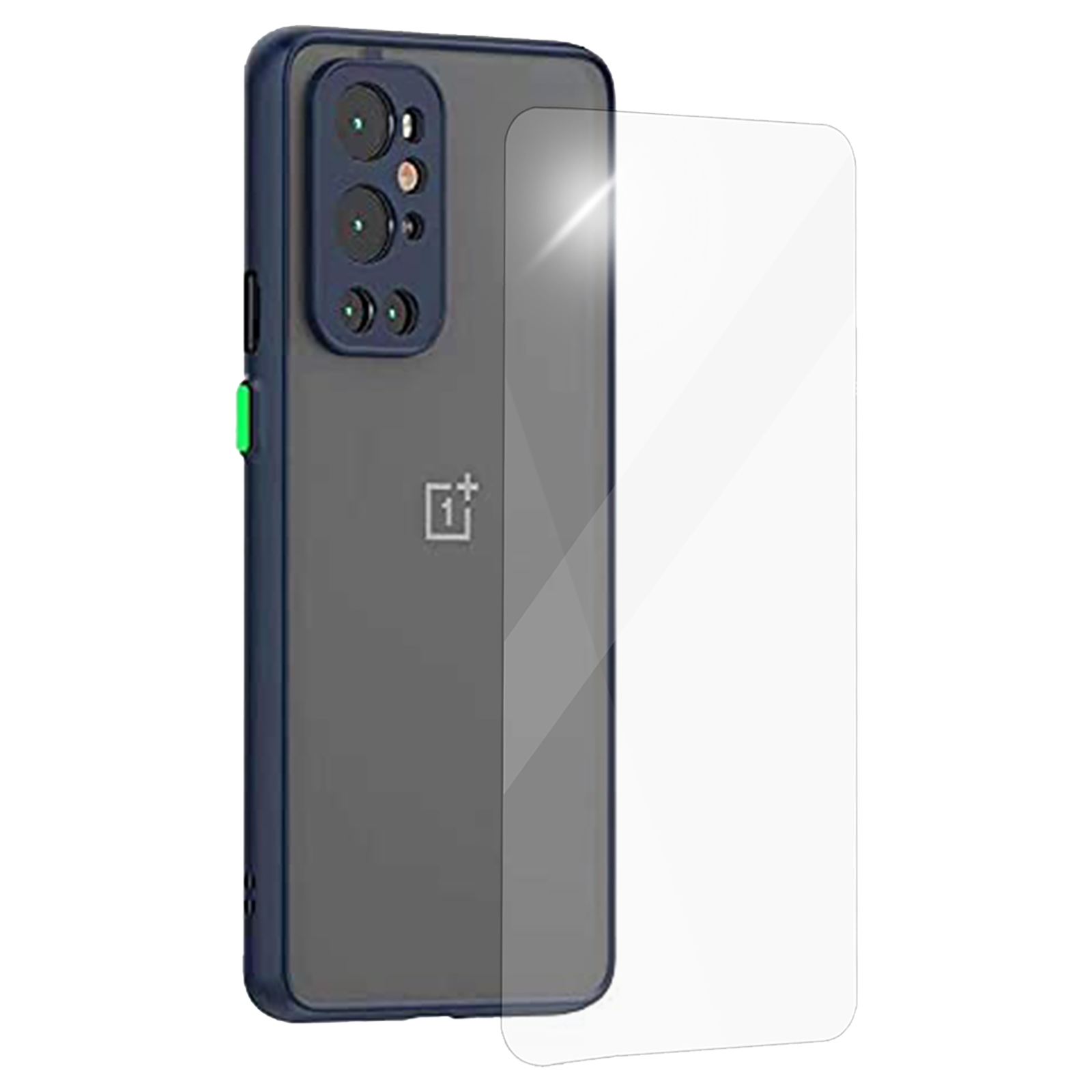 Arrow Duplex Combo Back Case and Temper Glass For OnePlus 9R (Enhanced Camera Protection, AR-1029, Blue)_1
