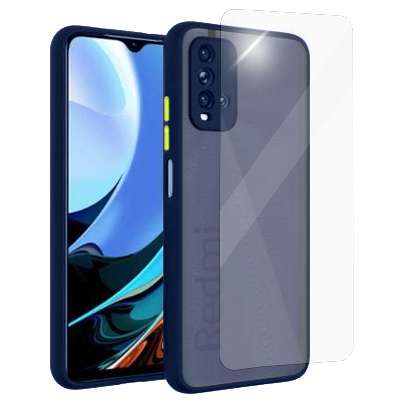 

Arrow Duplex Combo Back Case and Temper Glass For Redmi 9 Power (Enhanced Camera Protection, AR-1189, Blue), No color