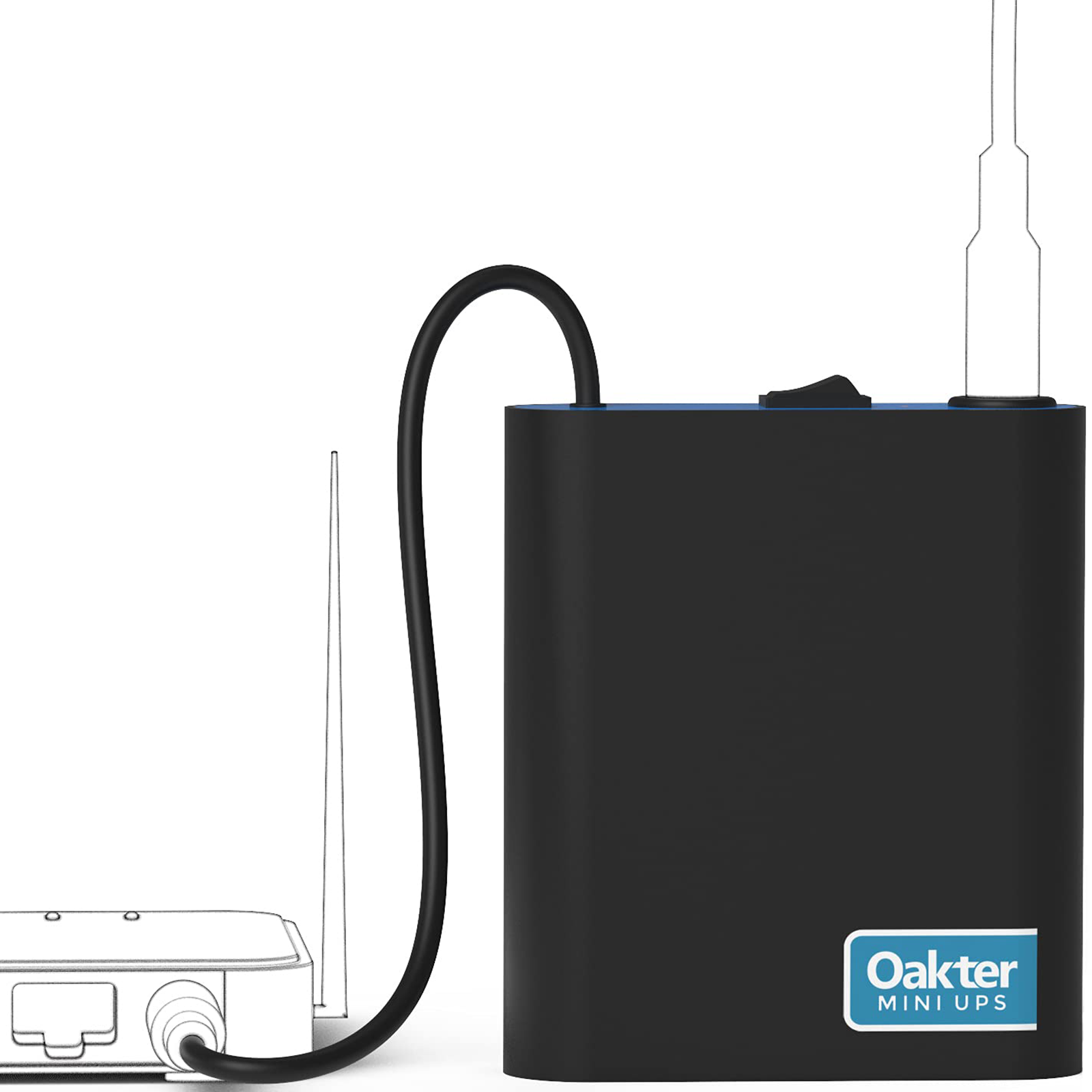 Oakter 2000mAh 1-Port Power Bank (4 Hours Backup Time, Mini UPS, Multicolor)