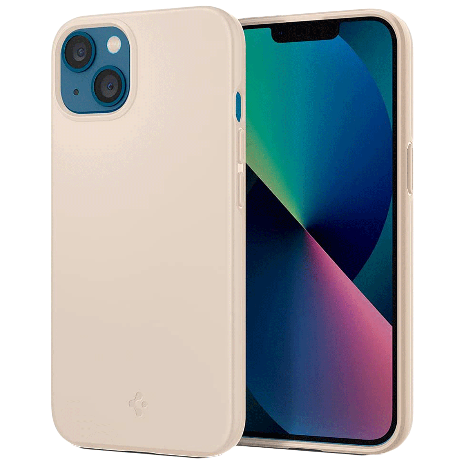 

Spigen Thin Fit TPU Polycarbonate Back Case for iPhone 13 (ACS03513, Sand Biege), No color