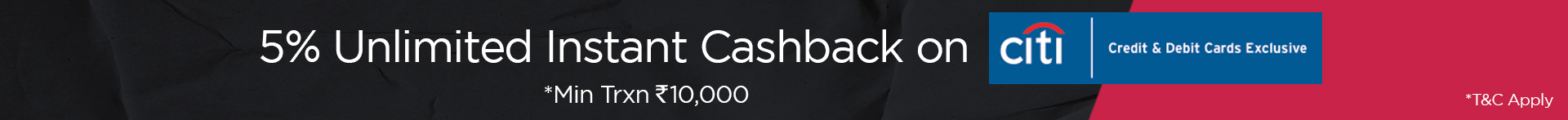 5% Unlimited Instant Cashback
