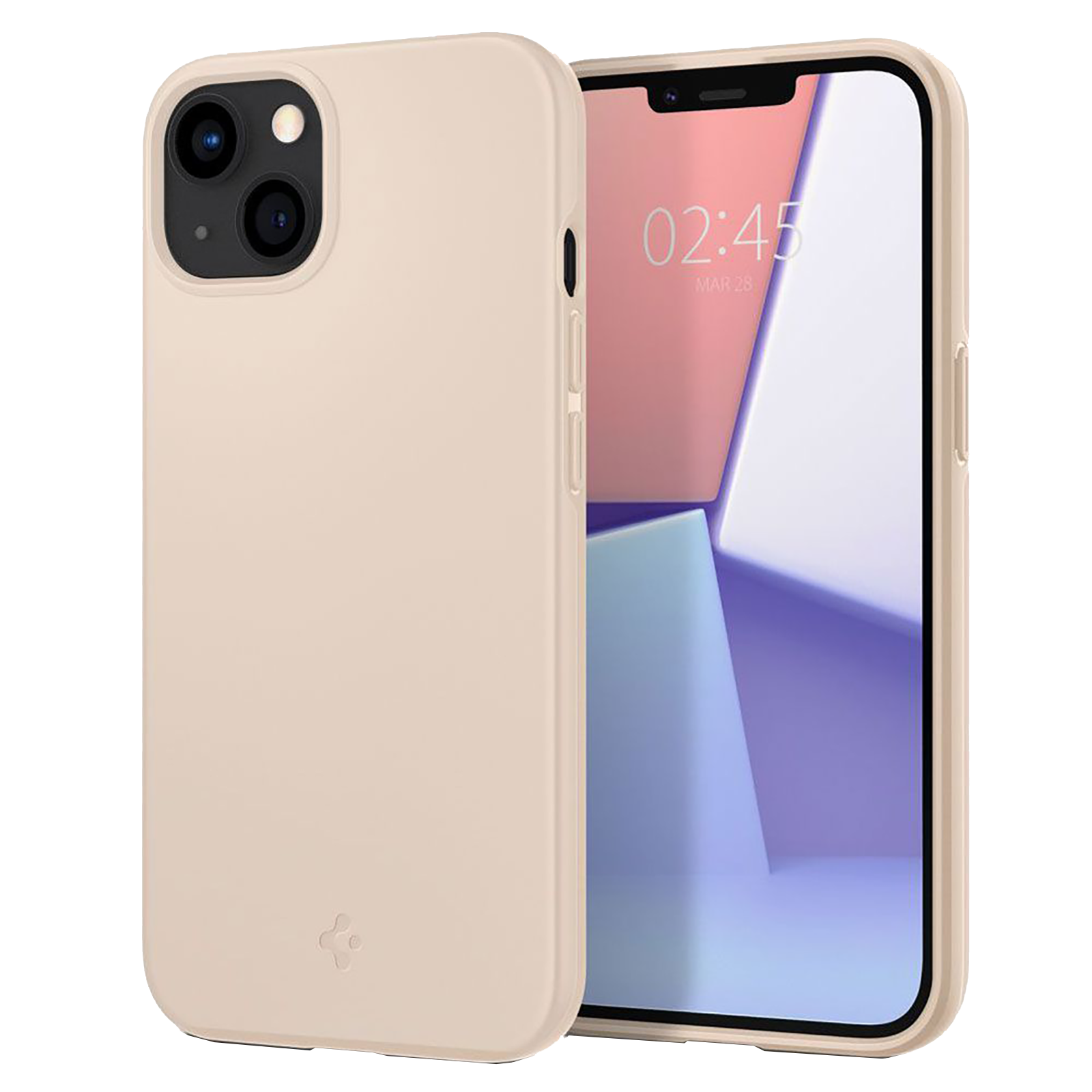 

Spigen Thin Fit TPU Back Case For iPhone 13 Mini (Slim & Lightweight, ACS03309, Sand Beige), No color