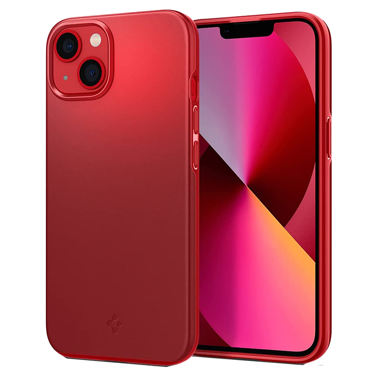 

Spigen Thin Fit TPU Back Case For iPhone 13 Mini (Slim & Lightweight, ACS03306, Red), No color