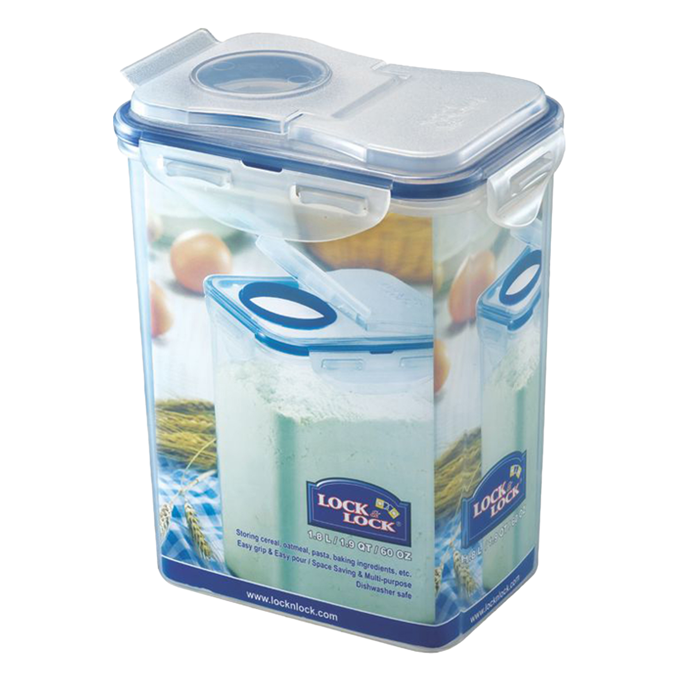 

Lock & Lock 1.8 Litres Rectangular Plastic Storage Container (Leakproof, HPL813F, Transparent), No color