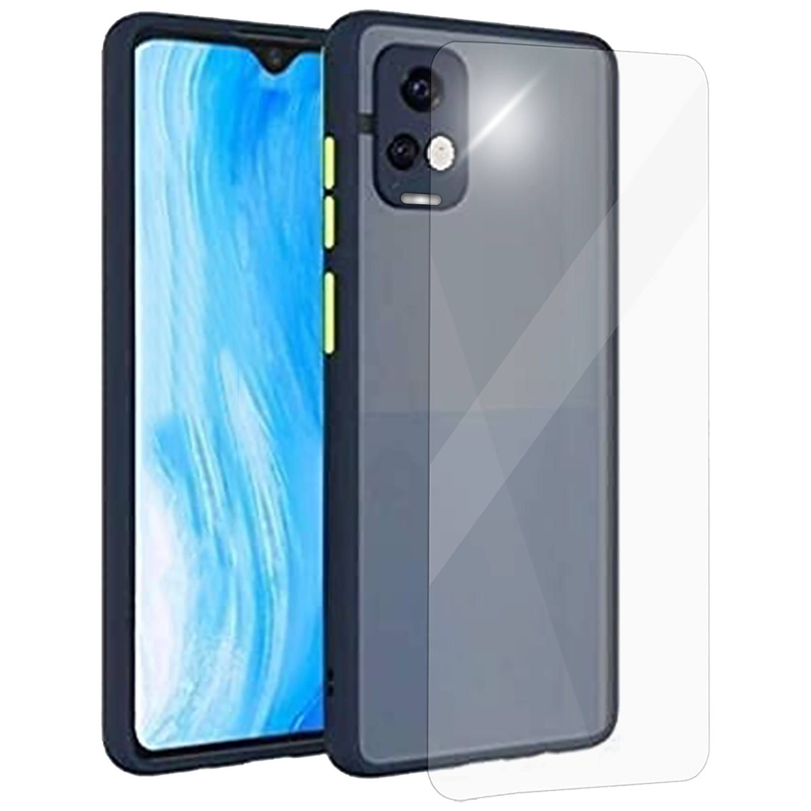 

Arrow Duplex Combo Back Case and Temper Glass For Vivo Y72 (Enhanced Camera Protection, AR-1151, Blue), No color