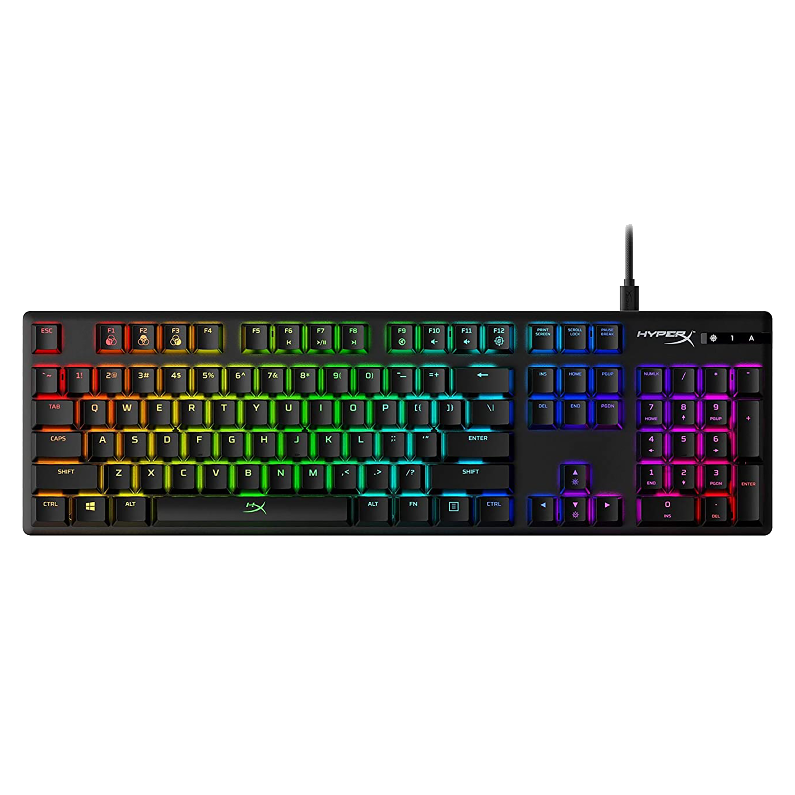 Hyper X Alloy Origins Wired Gaming Keyboard (Detachable (Type-C) Cable, HX-KB6RDX-US, HyperX Blue Switch)_1