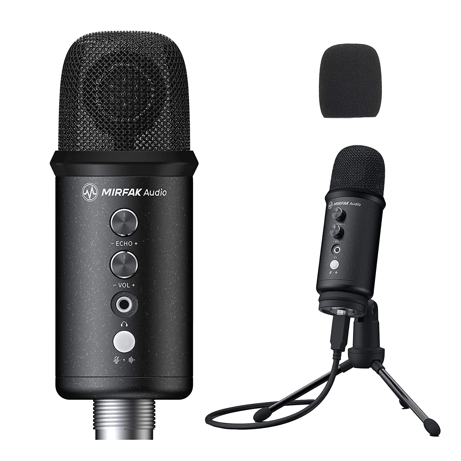 Mirfak Audio TU1 Tripod Mount Wireless Condenser Microphone (Built-in Sound Card, Black)_1