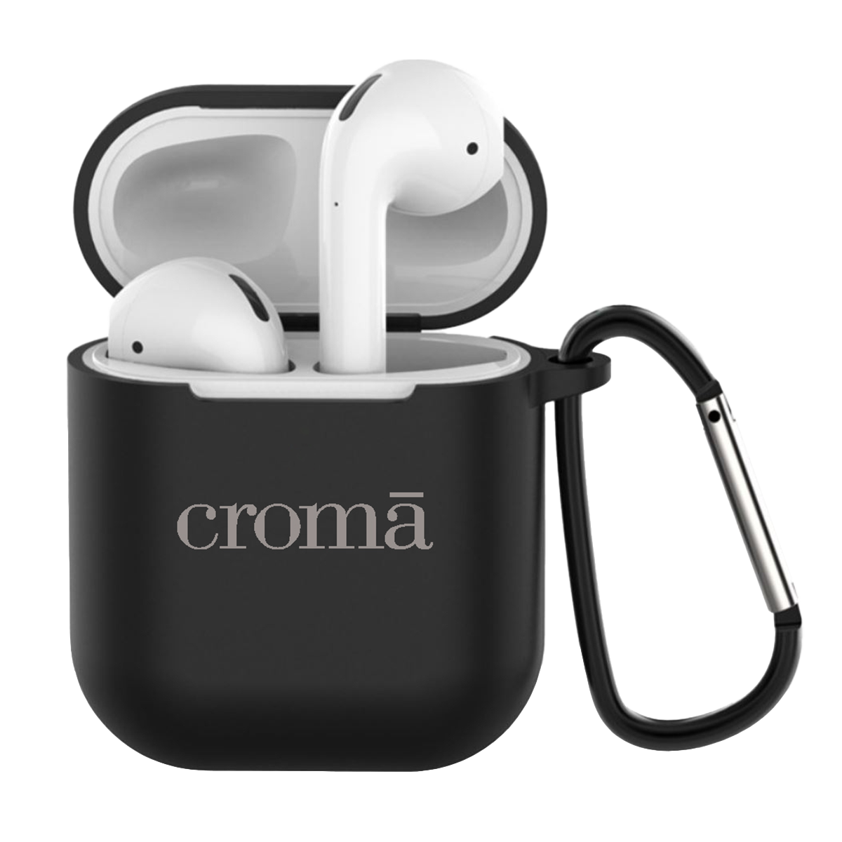 Croma Full Cover Case for Apple AirPods (CRCA0082, Black)_1