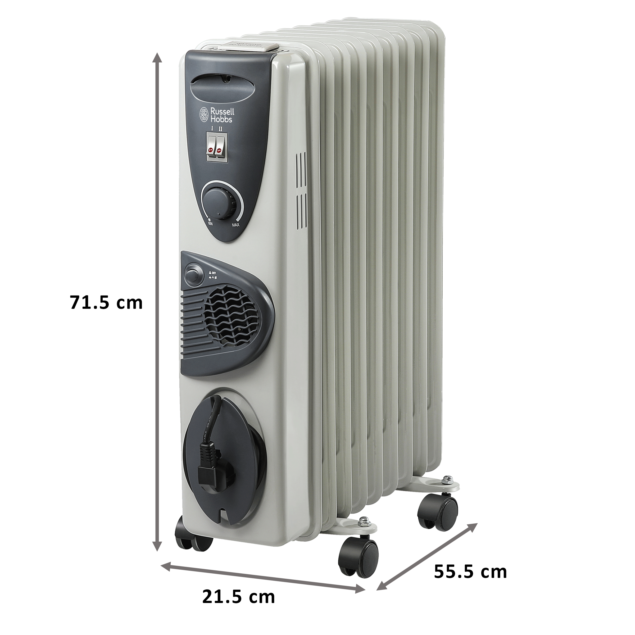 Russell Hobbs 2400 Watts Oil Filled Room Heater (ROR09F, Grey)_2