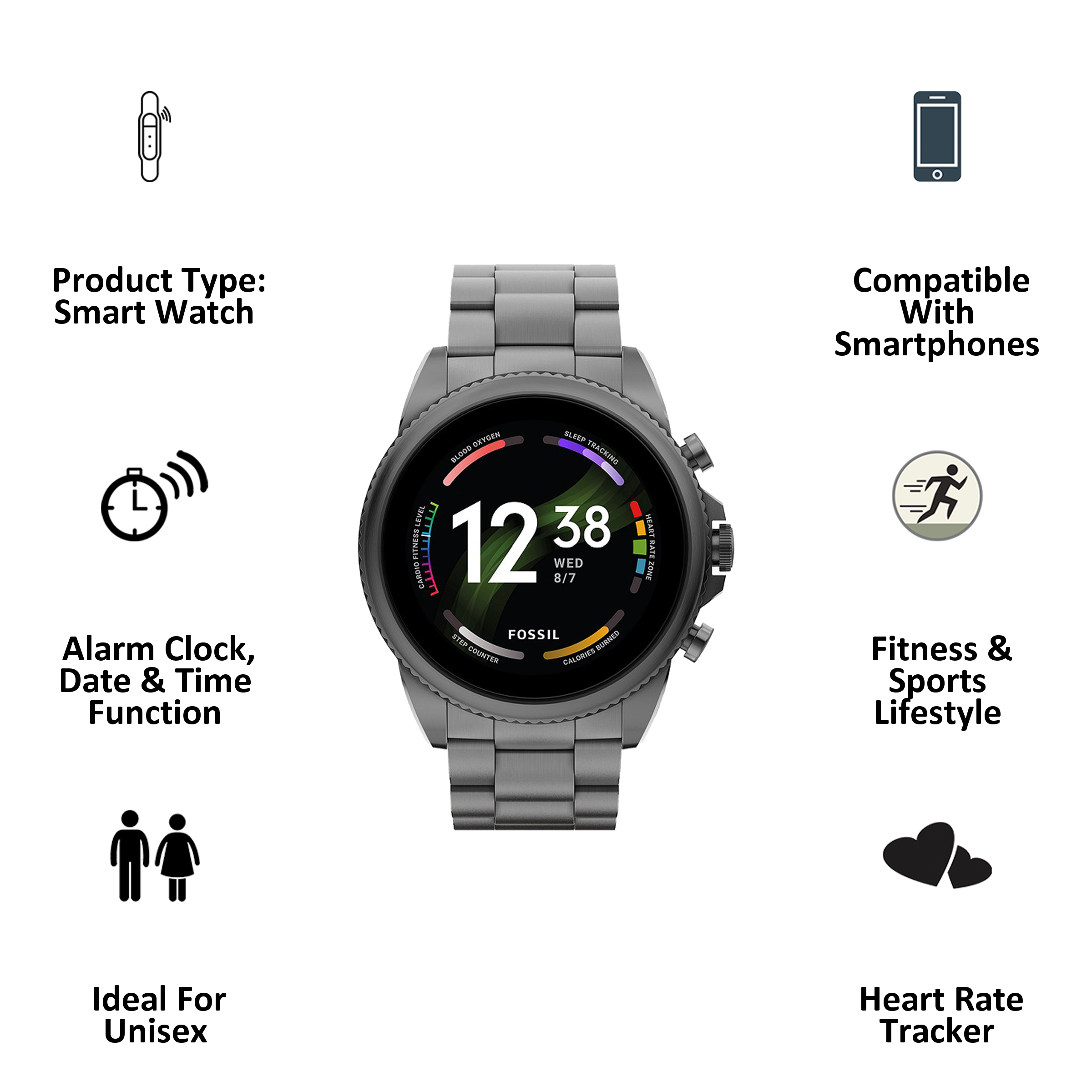 Buy Fossil Gen 6 Smart Watch (GPS, 32.51mm) (Control Smart Home Devices ...