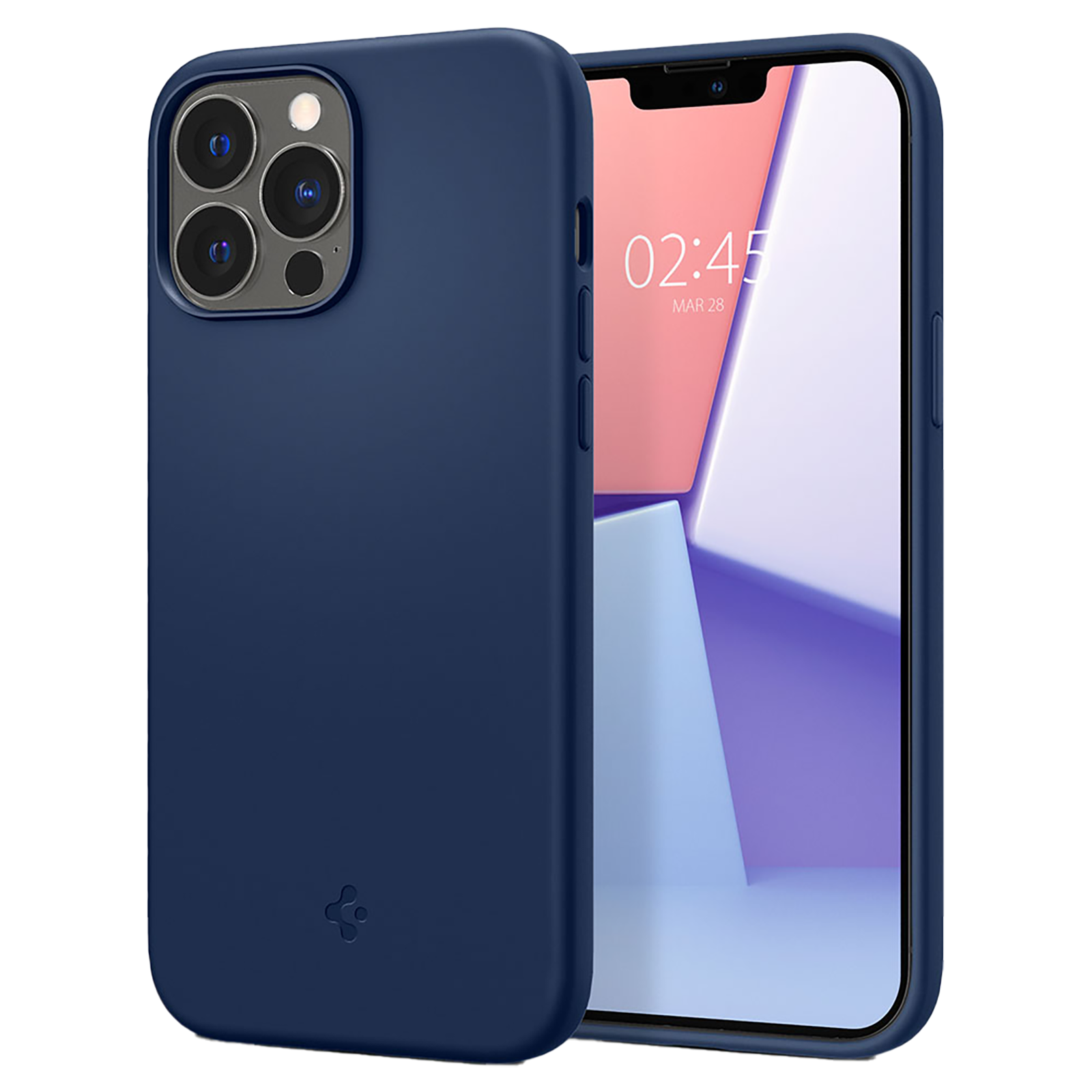 

Spigen Silicone Back Cover Case for iPhone 13 Pro (Scratch Free, ACS03285, Navy Blue), No color