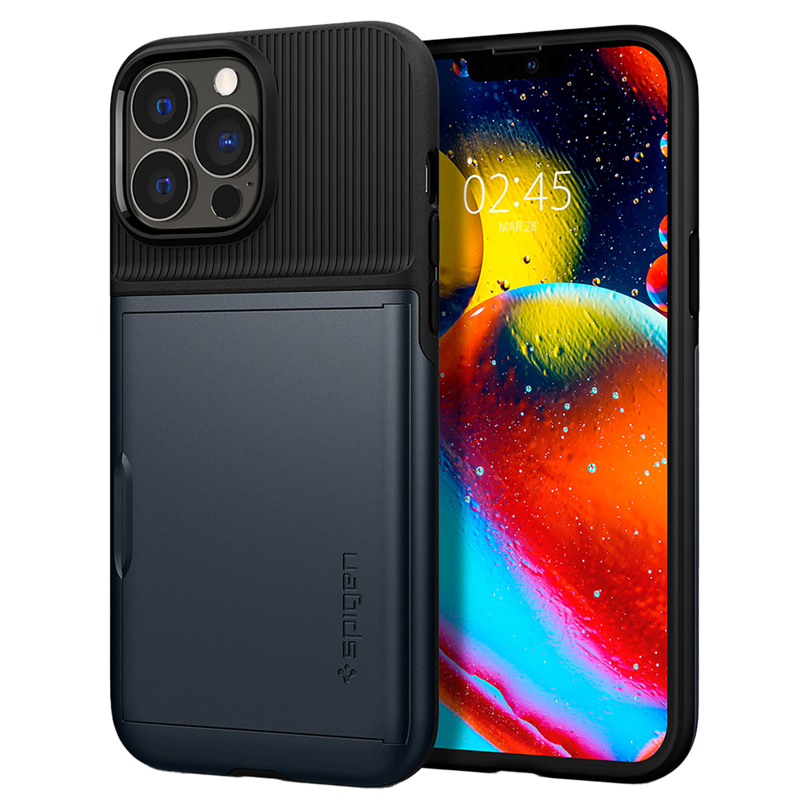 

Spigen Slim Armor CS TPU Polycarbonate Back Case for iPhone 13 Pro Max (ACS03220, Metal Slate), No color