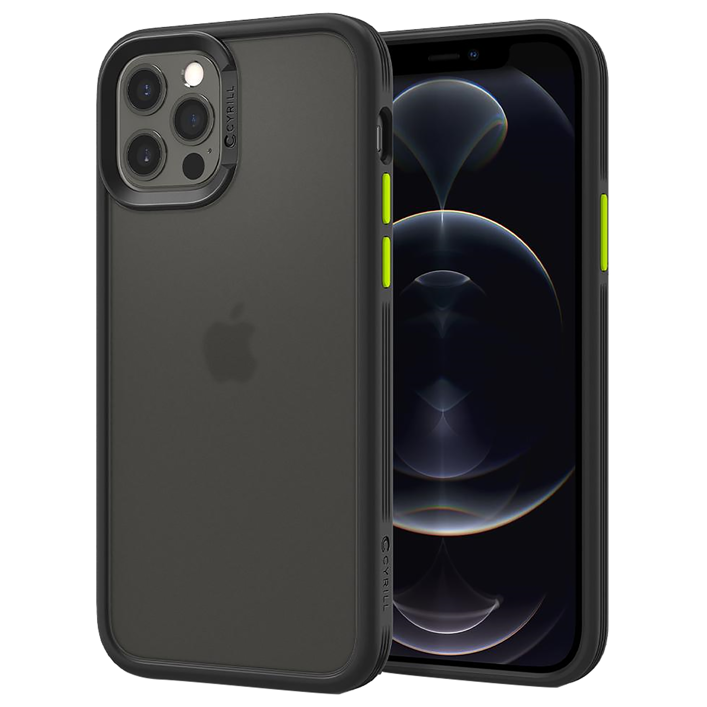 Spigen Cyrill Polycarbonate Back Case For iPhone 12 / iPhone 12 Pro (Matte Finish, ACS01730, Brick Black)_1