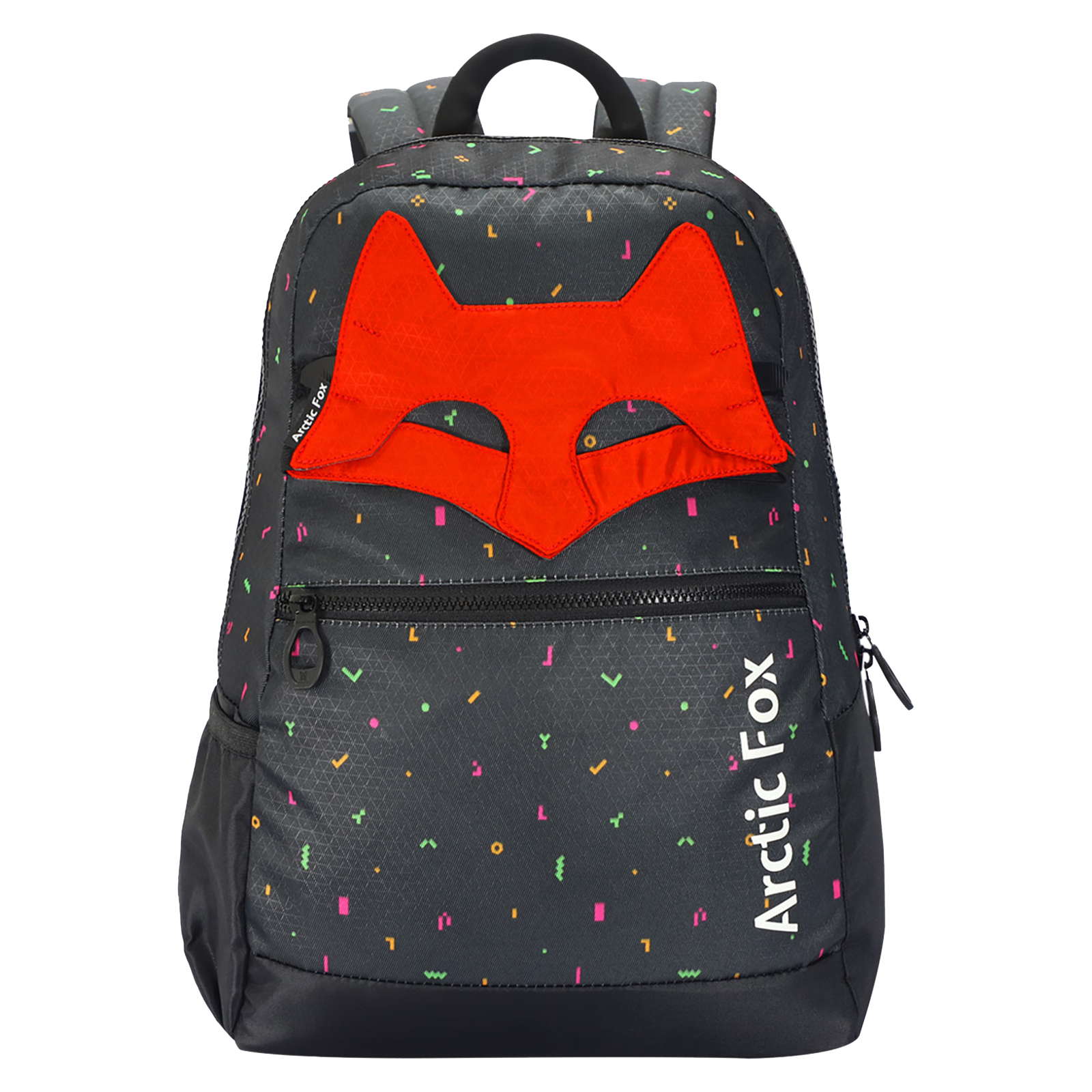 Arctic Fox Mask Jet 17 Litres Polyester Kids Backpack (Water Resistant, FKIBPKJTBON006017, Black)_1