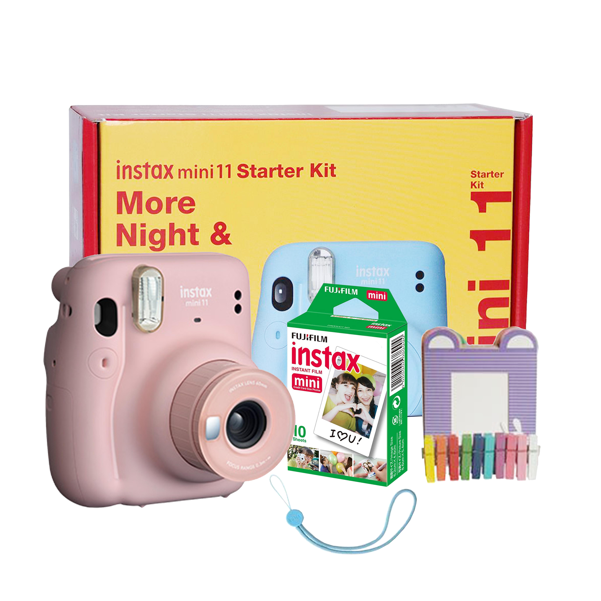 Fujifilm Instax Mini 11 Instant Camera Starter Kit (Real Image View Finder, IC0125, Blush Pink)_1