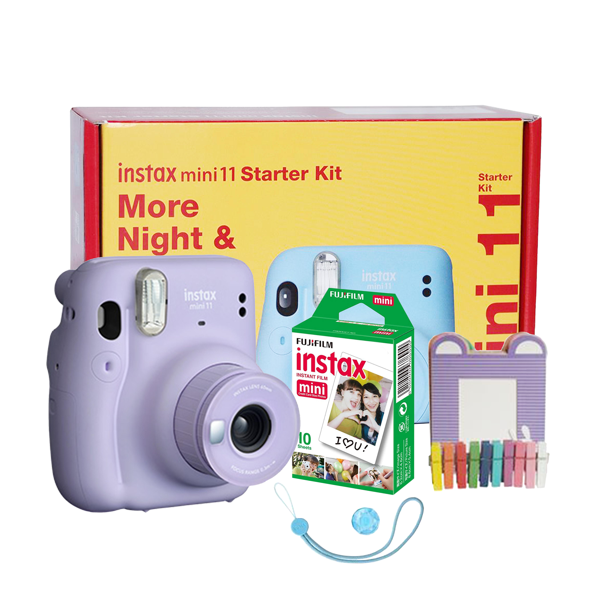 Fujifilm Instax Mini 11 Instant Camera Starter Kit (Real Image View Finder, IC0125, Lilac Purple)_1