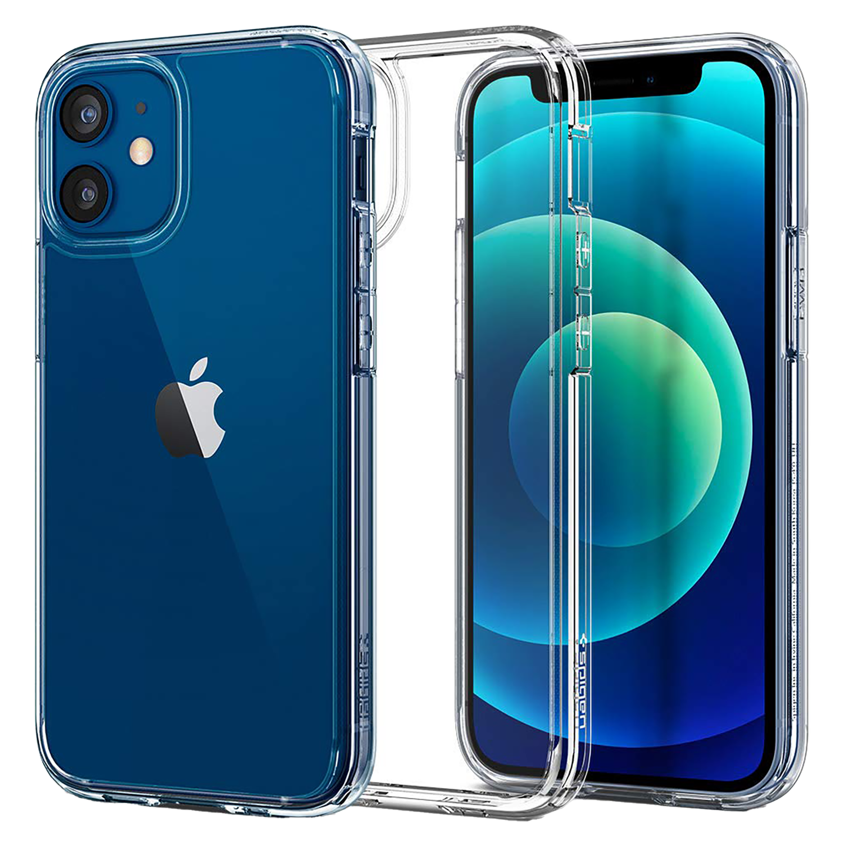 spigen - spigen Crystal Hybrid Thermoplastic Polyurethane Back Case for iPhone 12 Mini (Raised Lip Protection, ACS01542, Clear)