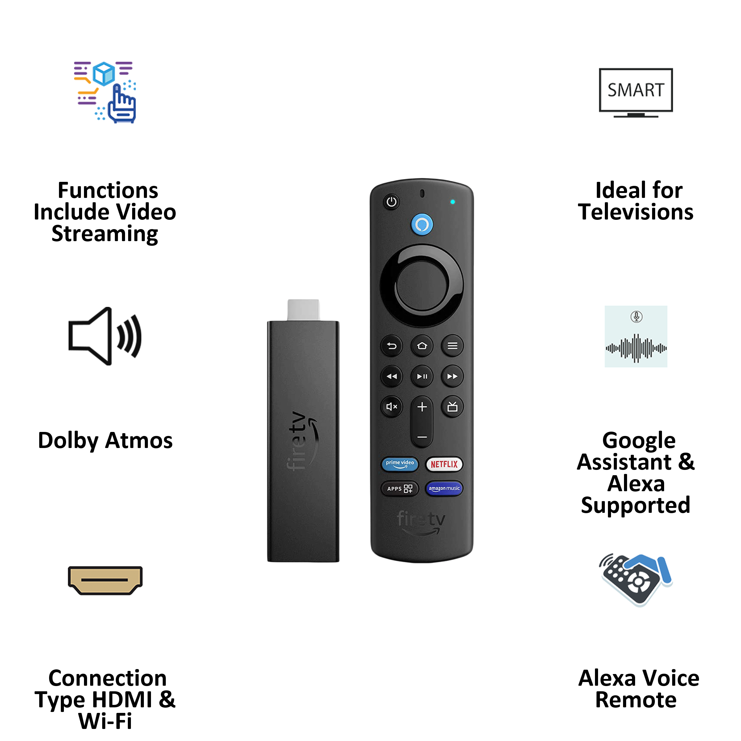 Fire Stick / Fire Stick 4K / Fire Stick 4K Max Wifi HDMI Streaming  Device with Dolby Atmos