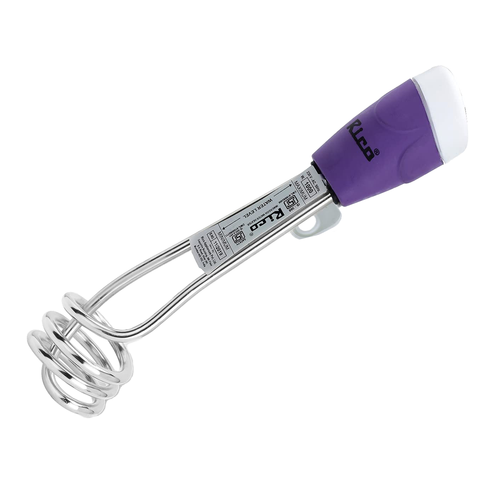 Rico - Rico Shock Proof Water Proof Immersion Rod (1000 Watts, Rico IR1410, Silver)