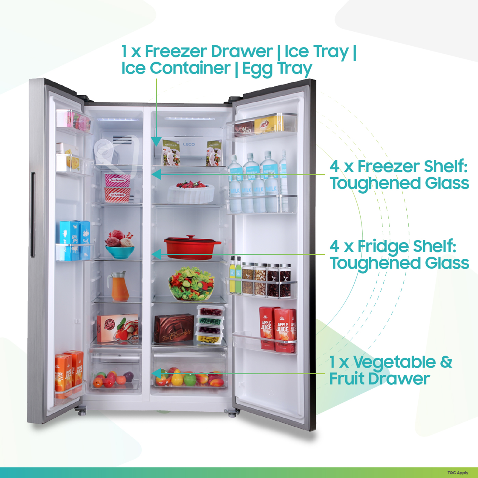 side by side refrigerator croma