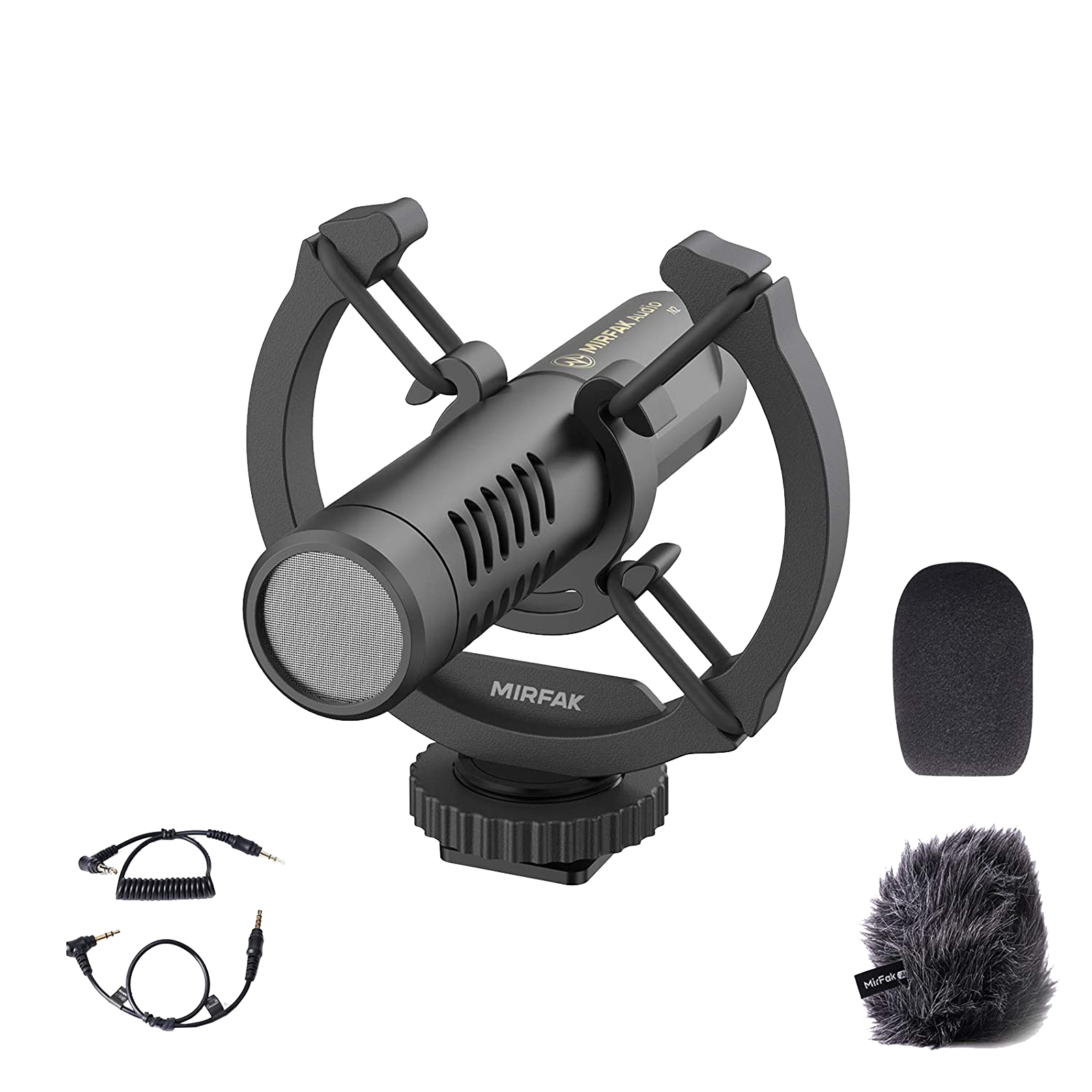 Mirfak Audio N2 Camera Mount Wireless Condenser Microphone (Cardioid Mode, Black)_1