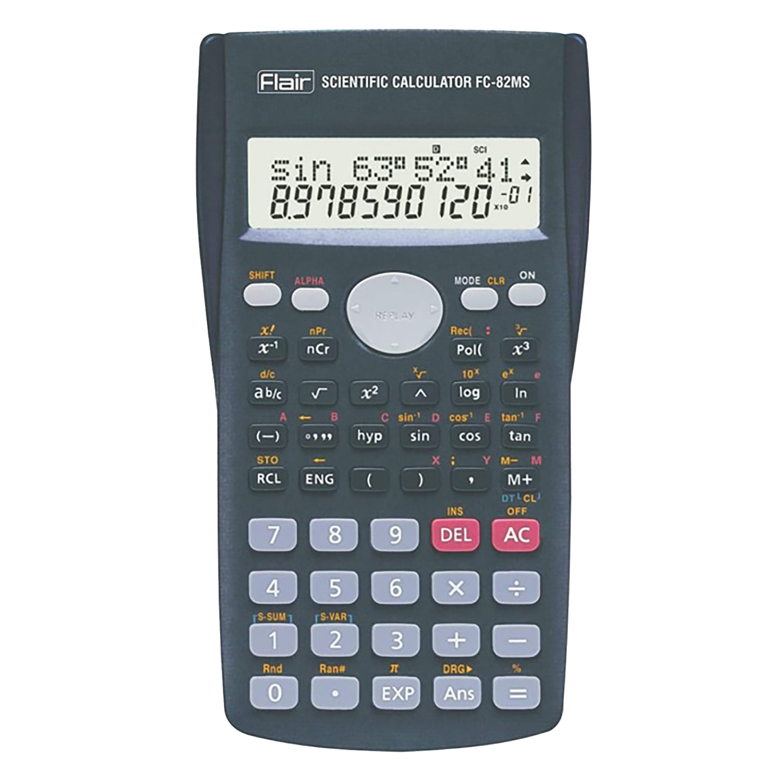 Flair Scientific Calculator (40 Scientific Calculations, FC 82MS, Grey)_1