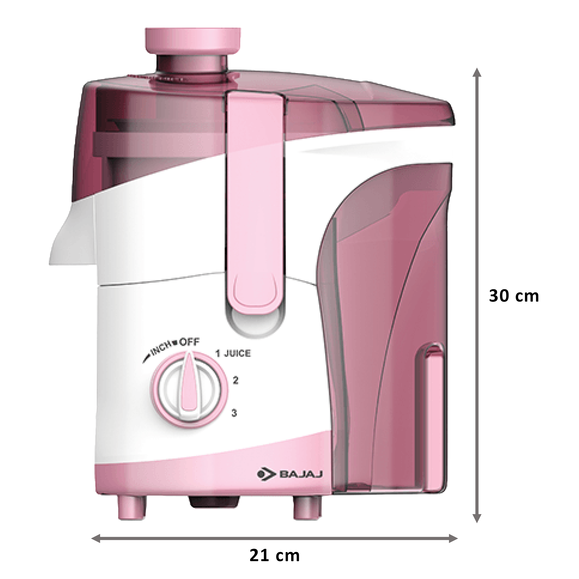 Bajaj JX 20 500 Watts 2 Jars Juicer Mixer Grinder (ISI Approved, 410701, White/Pink)_3