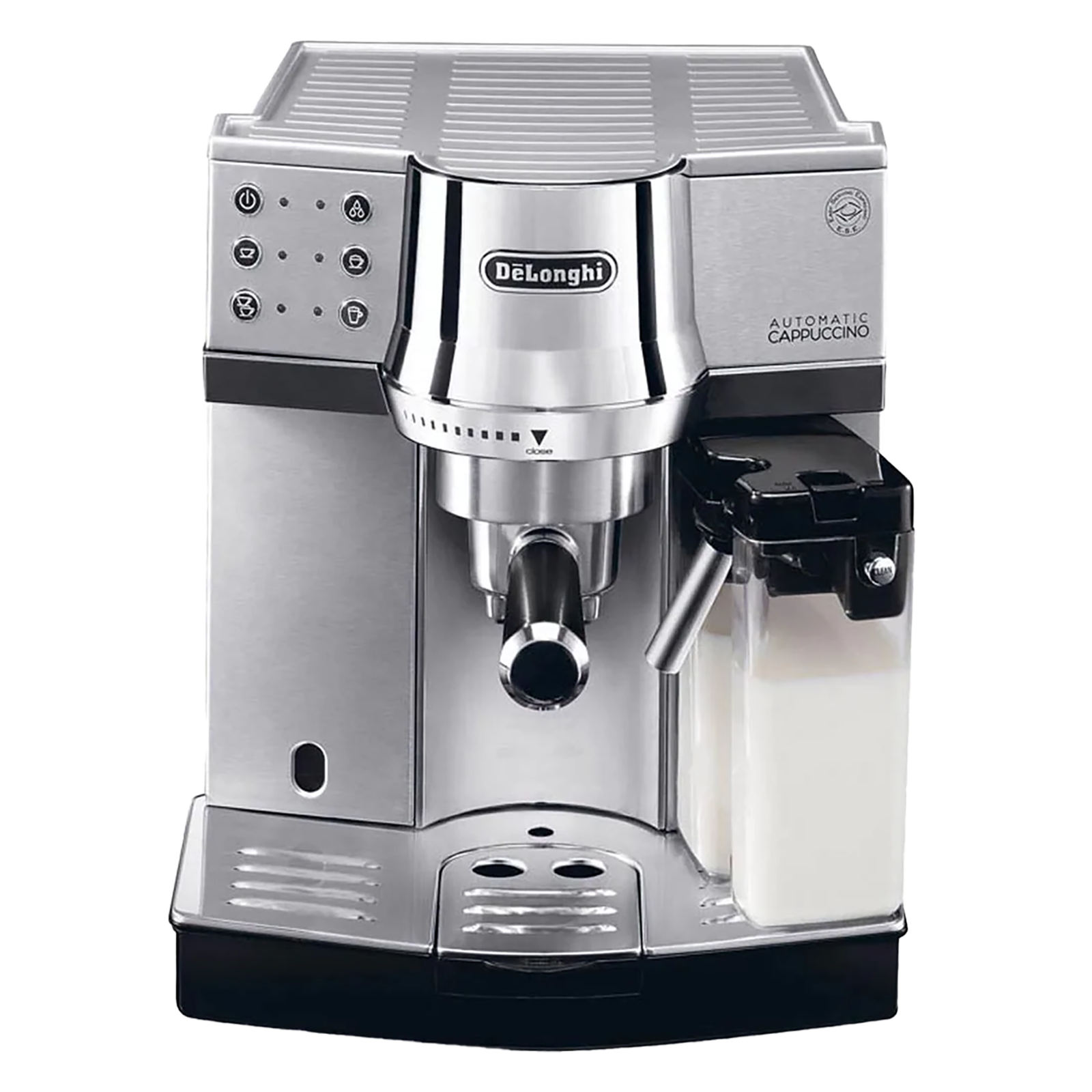 DeLonghi Pump Espresso and Cappuccino 2 Cups Semi-Automatic Coffee Maker (Makes Expresso and Cappuccino Coffee, EC850, Metallic)_1