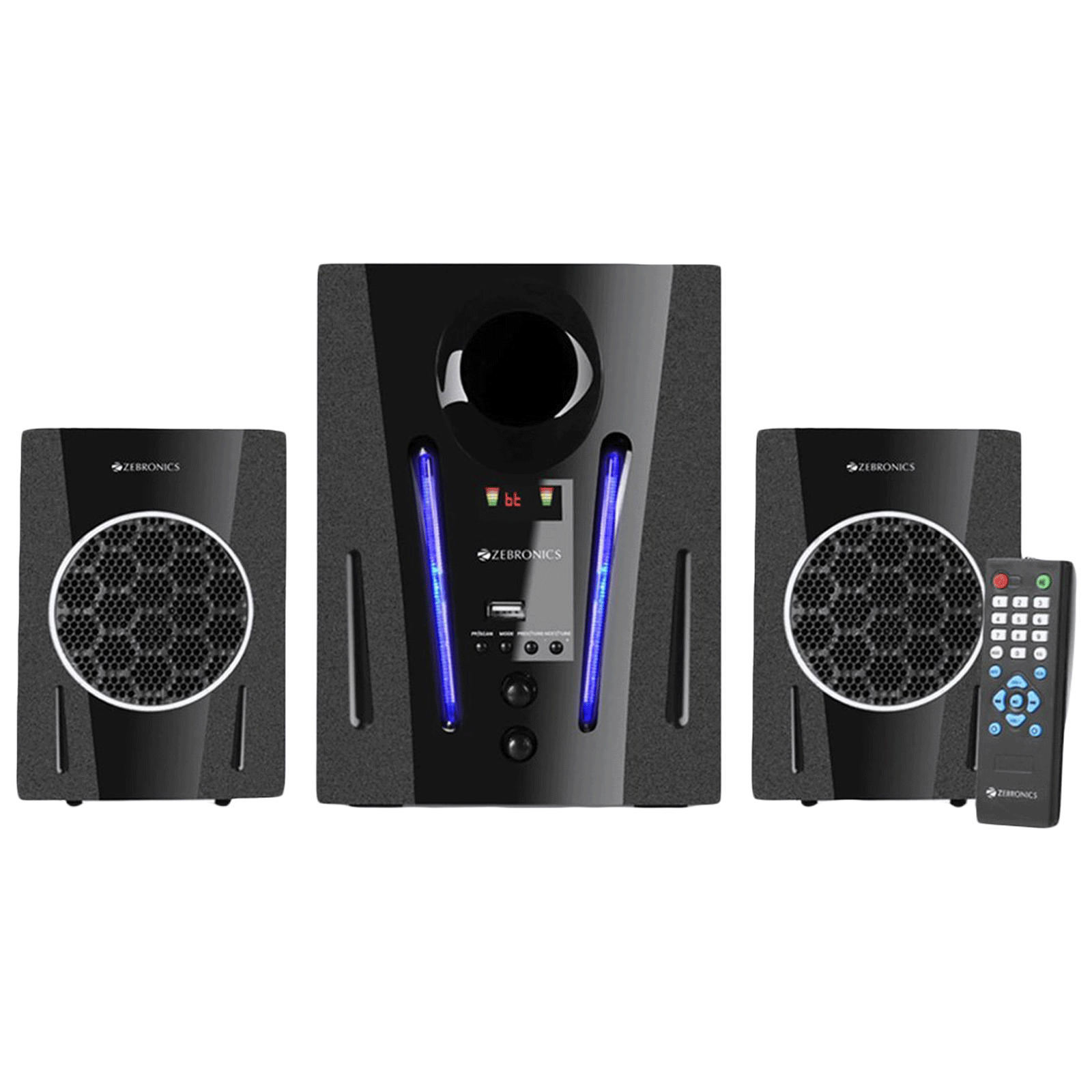 ZEBRONICS 40 Watts 2.1 Multi-Channel Speaker (Built-in FM Radio, ZEB-BT2150, Black)_1