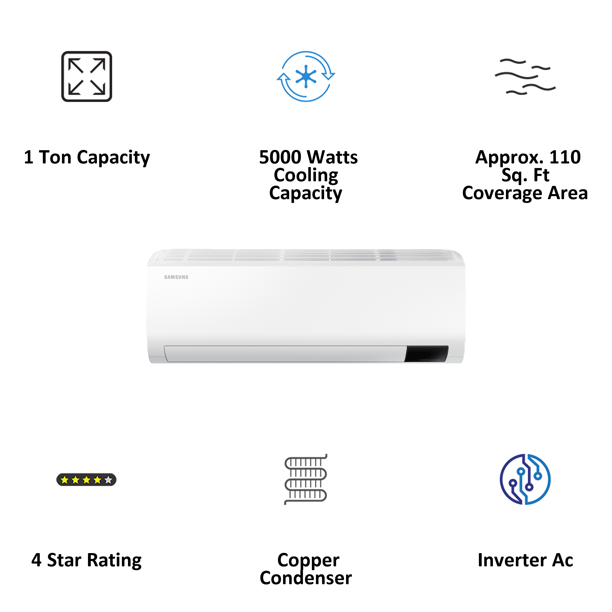Samsung 1 Ton 4 Star Inverter Split AC (Hot and Cold, Copper Condenser, AR12AX4ZAWK, White)_4